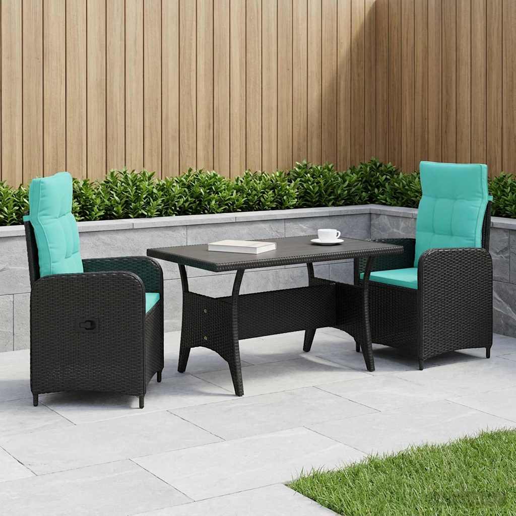 Outdoortisch-Set 3 Pcs Poly-Rattan