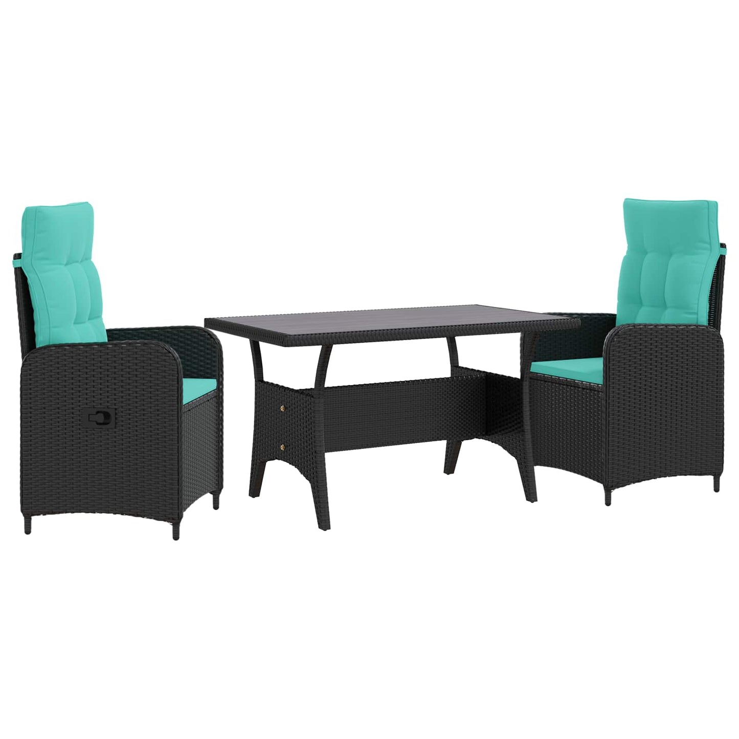Outdoortisch-Set 3 Pcs Poly-Rattan