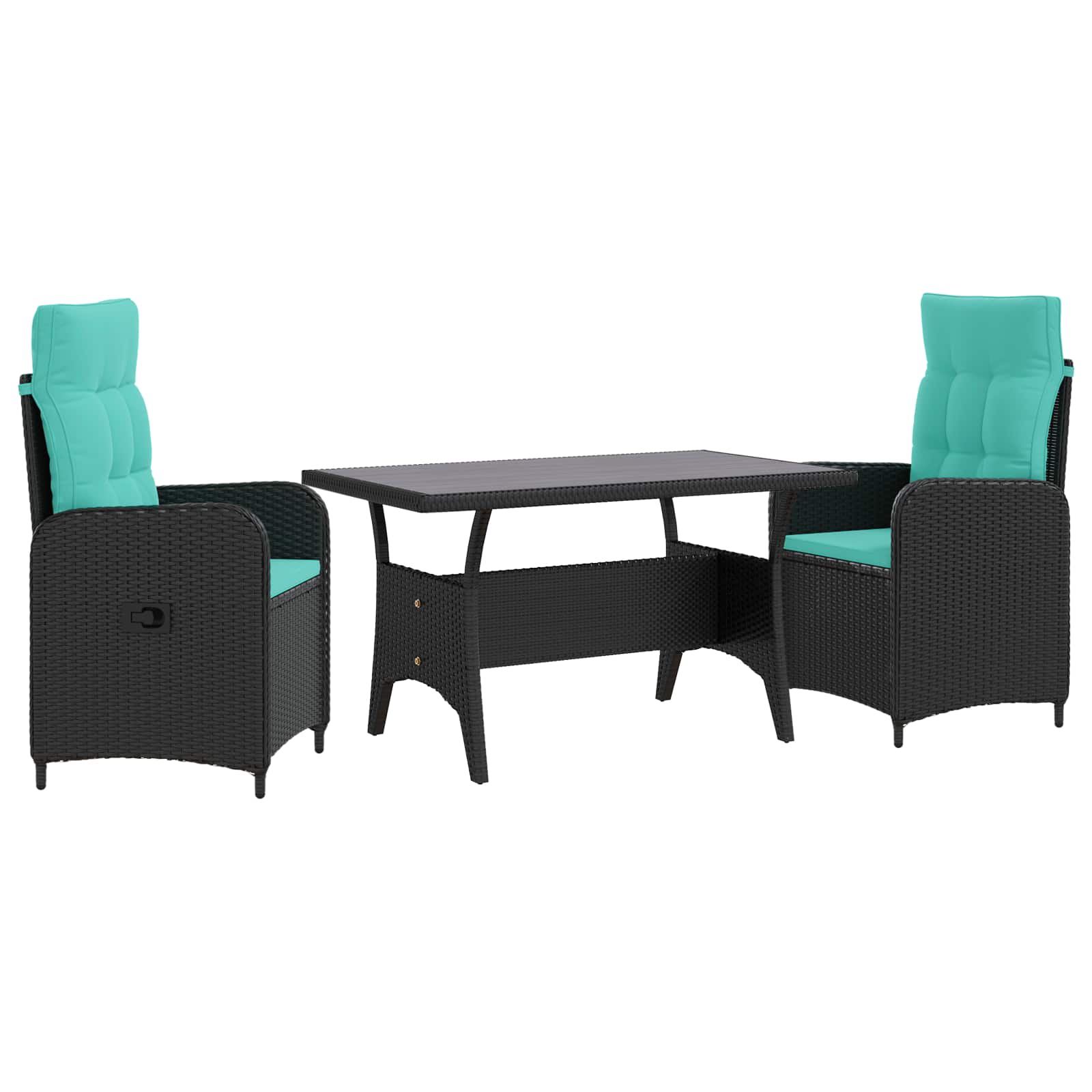 Outdoortisch-Set 3 Pcs Poly-Rattan