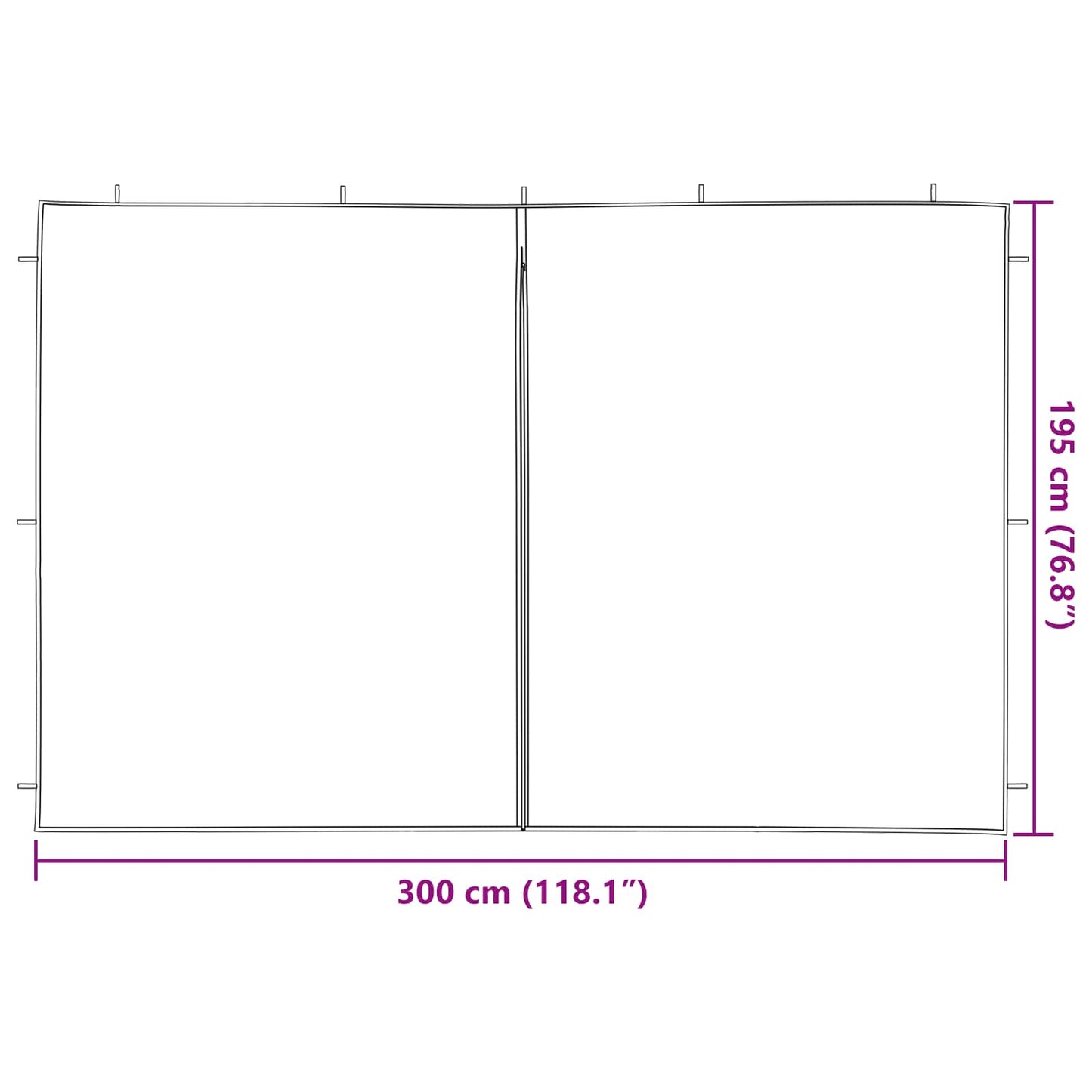 Party Zelt Seitenteil 2 Pcs Pe Und Stahl