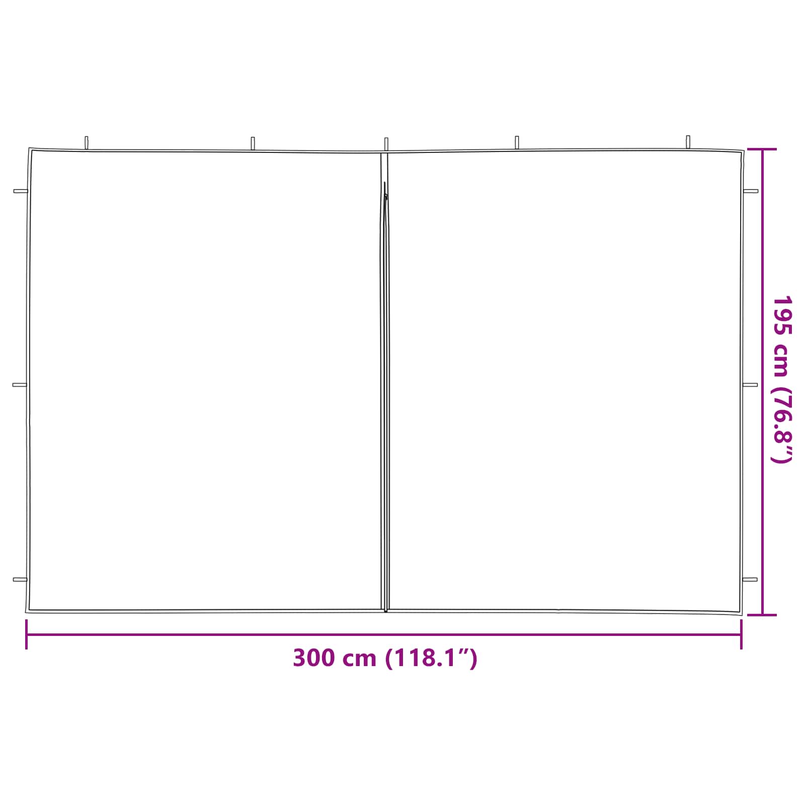 Party Zelt Seitenteil 2 Pcs Pe Und Stahl