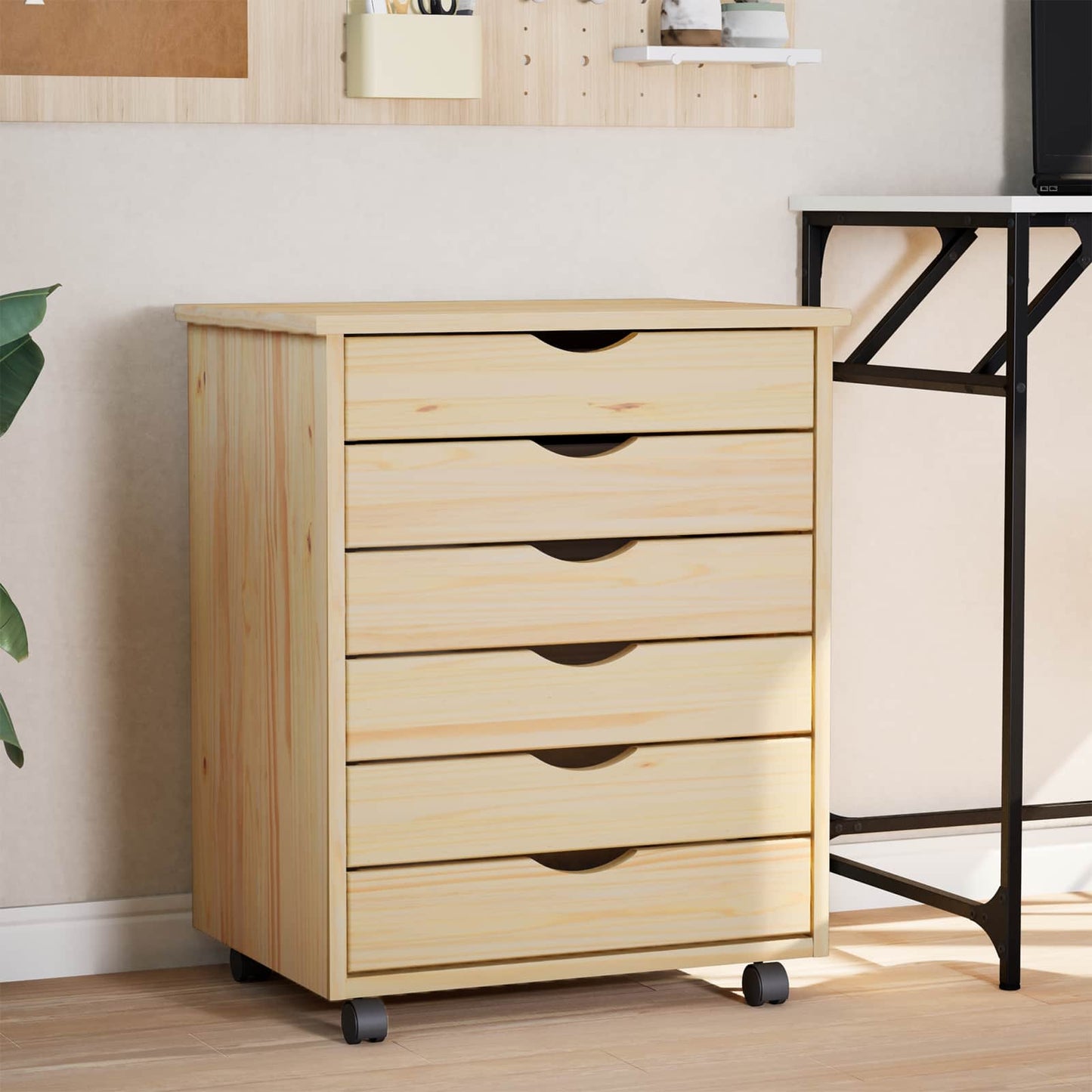 Rollschrank Mit Schubladen Moss Massivholz Kiefer