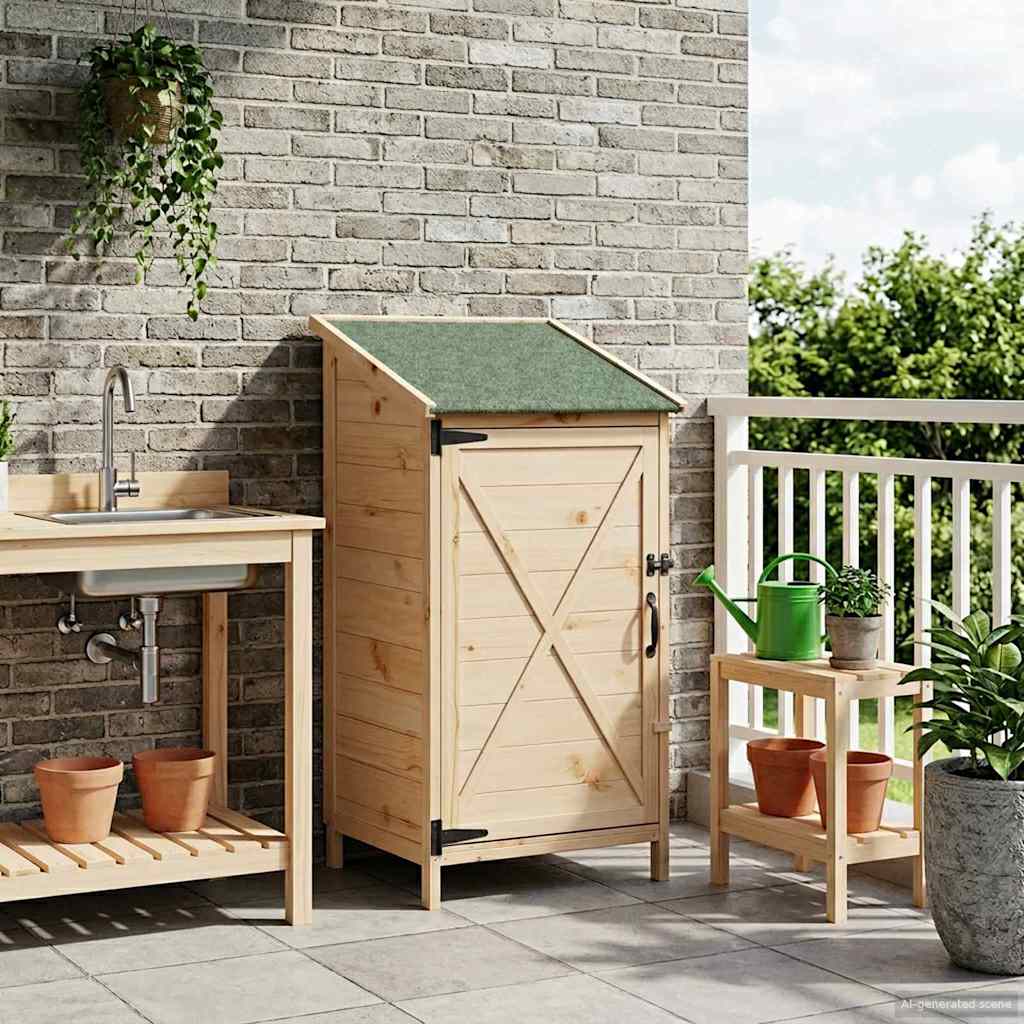Gartenschuppen 59,5 X 56 X 113,5 Cm Massivholz Aus Fichte