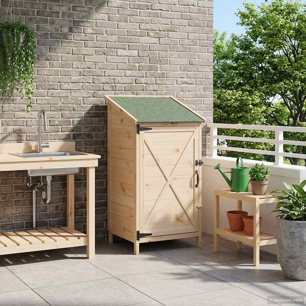 Gartenschuppen 59,5 X 56 X 113,5 Cm Massivholz Aus Fichte