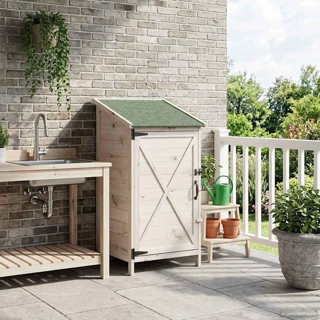Gartenschuppen 59,5 X 56 X 113,5 Cm Massivholz Aus Fichte