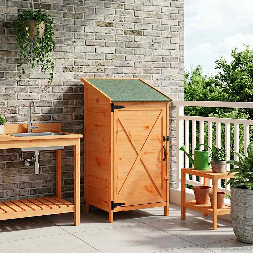 Gartenschuppen 59,5 X 56 X 113,5 Cm Massivholz Aus Fichte