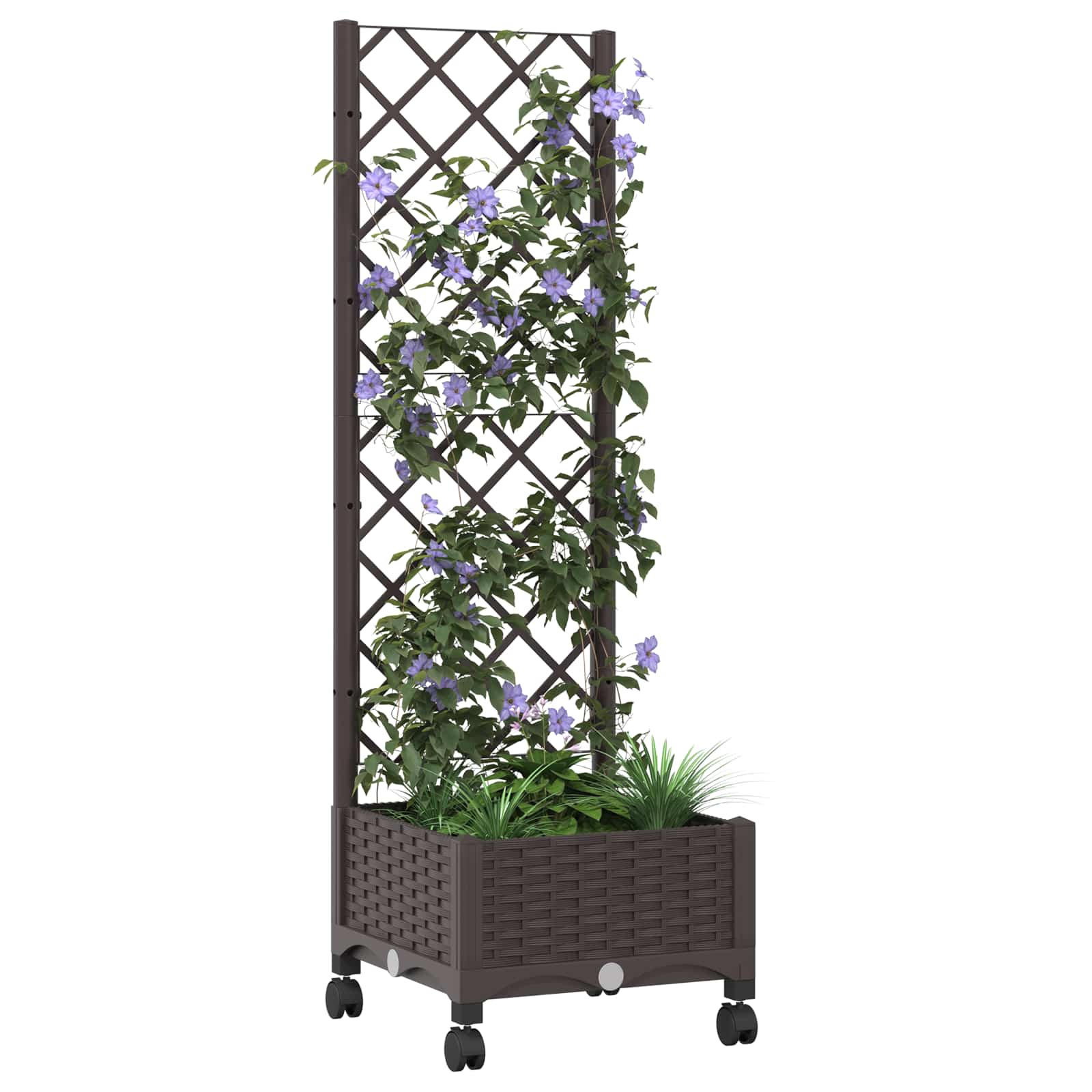 Pflanzkübel Mit Spalier Und Rädern 40 X 40 X 131,5 Cm Pp