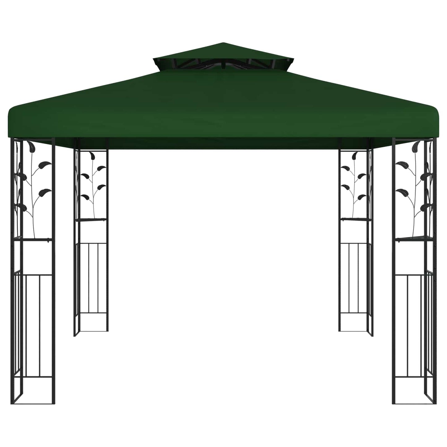 Pavillon 3 X 3 X 2,68 M Grün Polyester Und Stahl