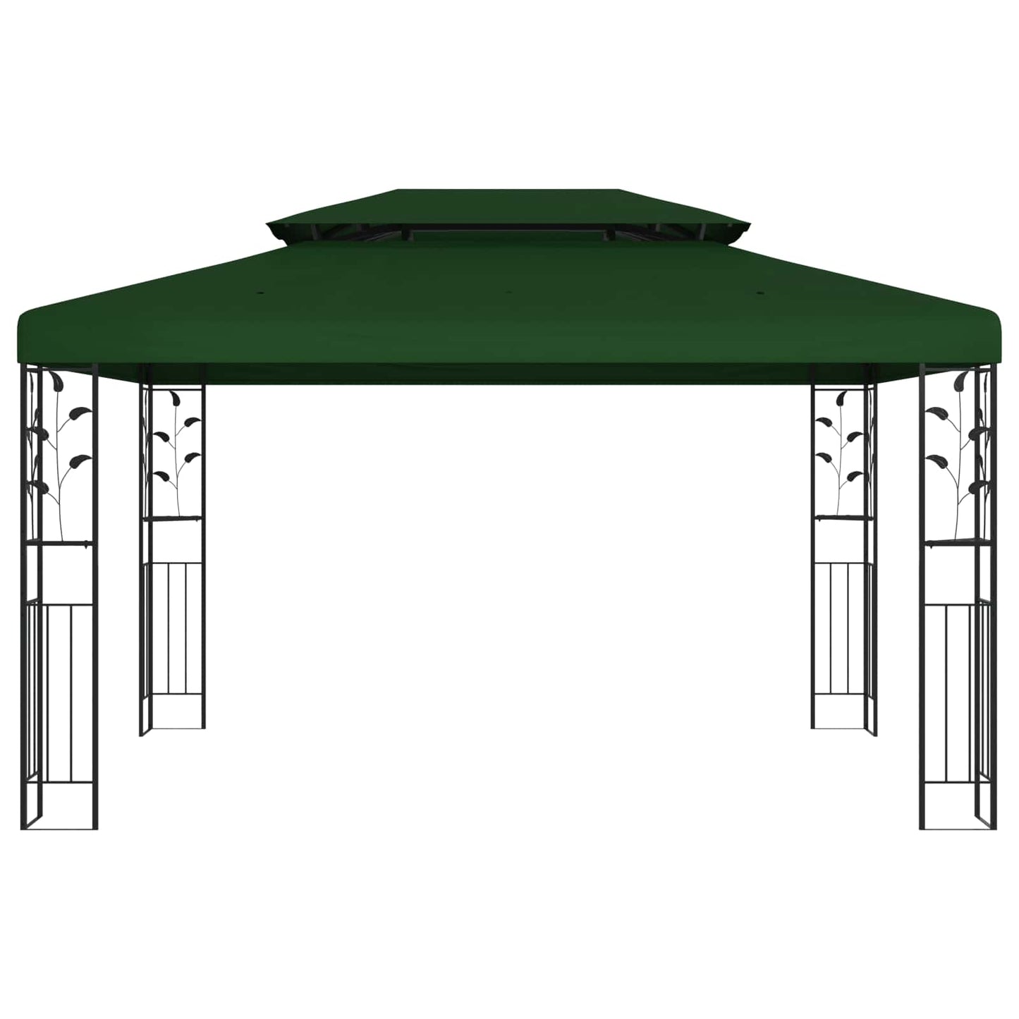 Pavillon 3,97 X 2,96 X 2,68 M Grün Polyester Und Stahl