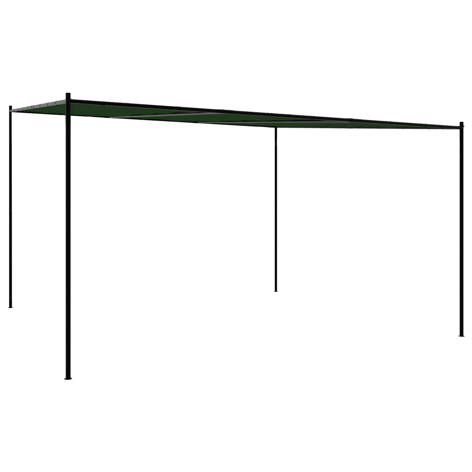 Pavillon 4 X 3,98 X 2,67 M Grün Polyester Und Stahl