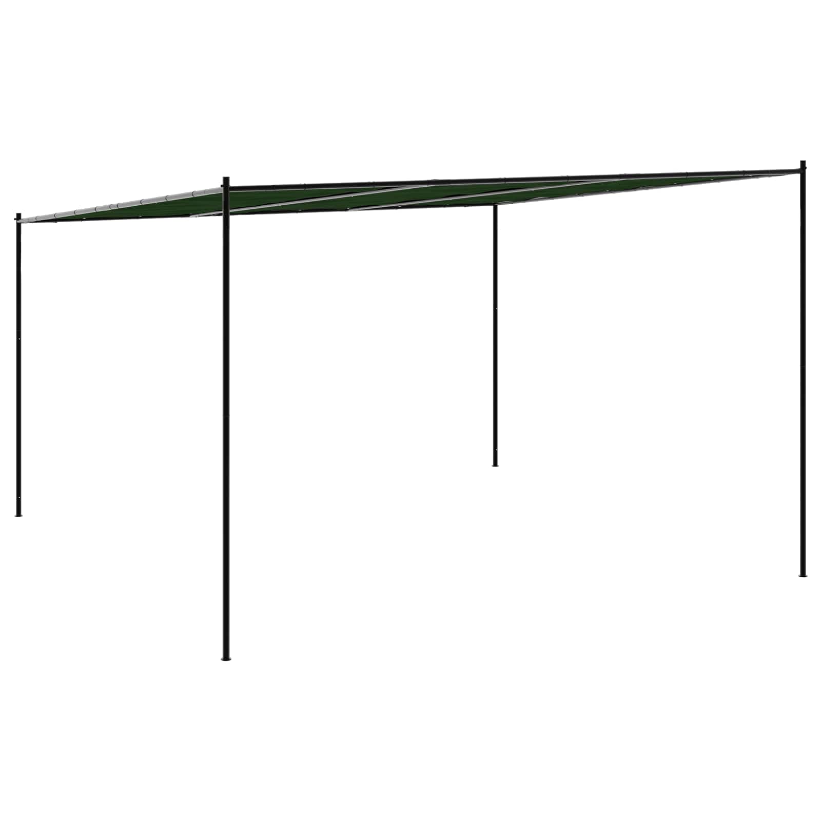 Pavillon 4 X 3,98 X 2,67 M Grün Polyester Und Stahl