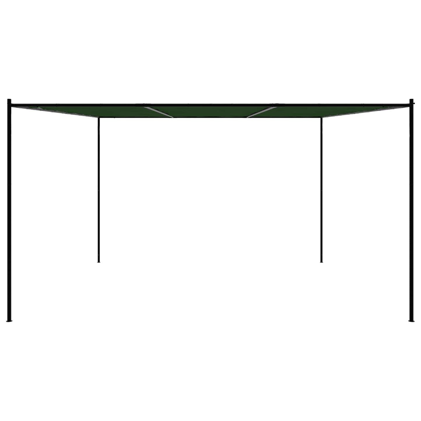 Pavillon 4 X 3,98 X 2,67 M Grün Polyester Und Stahl