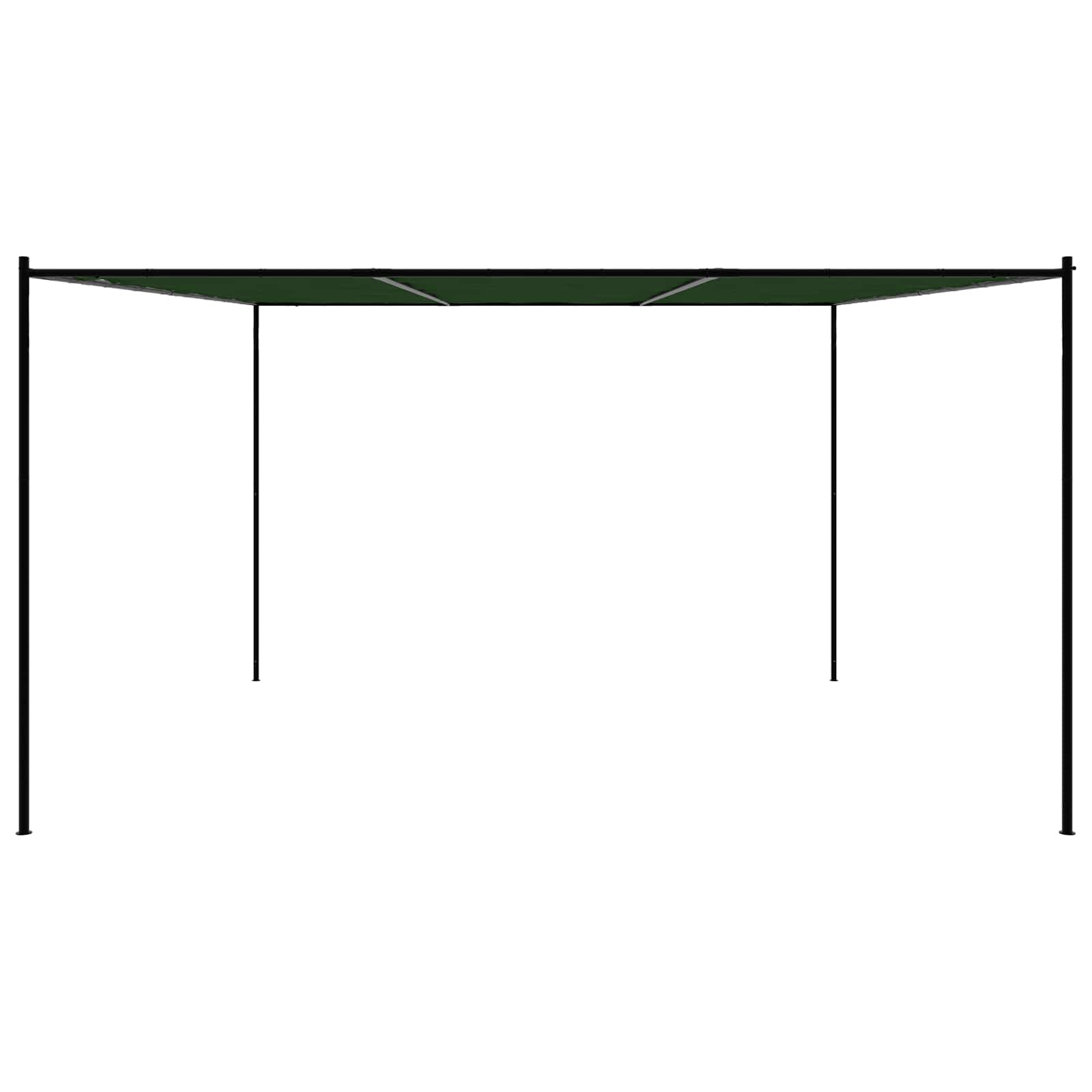 Pavillon 4 X 3,98 X 2,67 M Grün Polyester Und Stahl