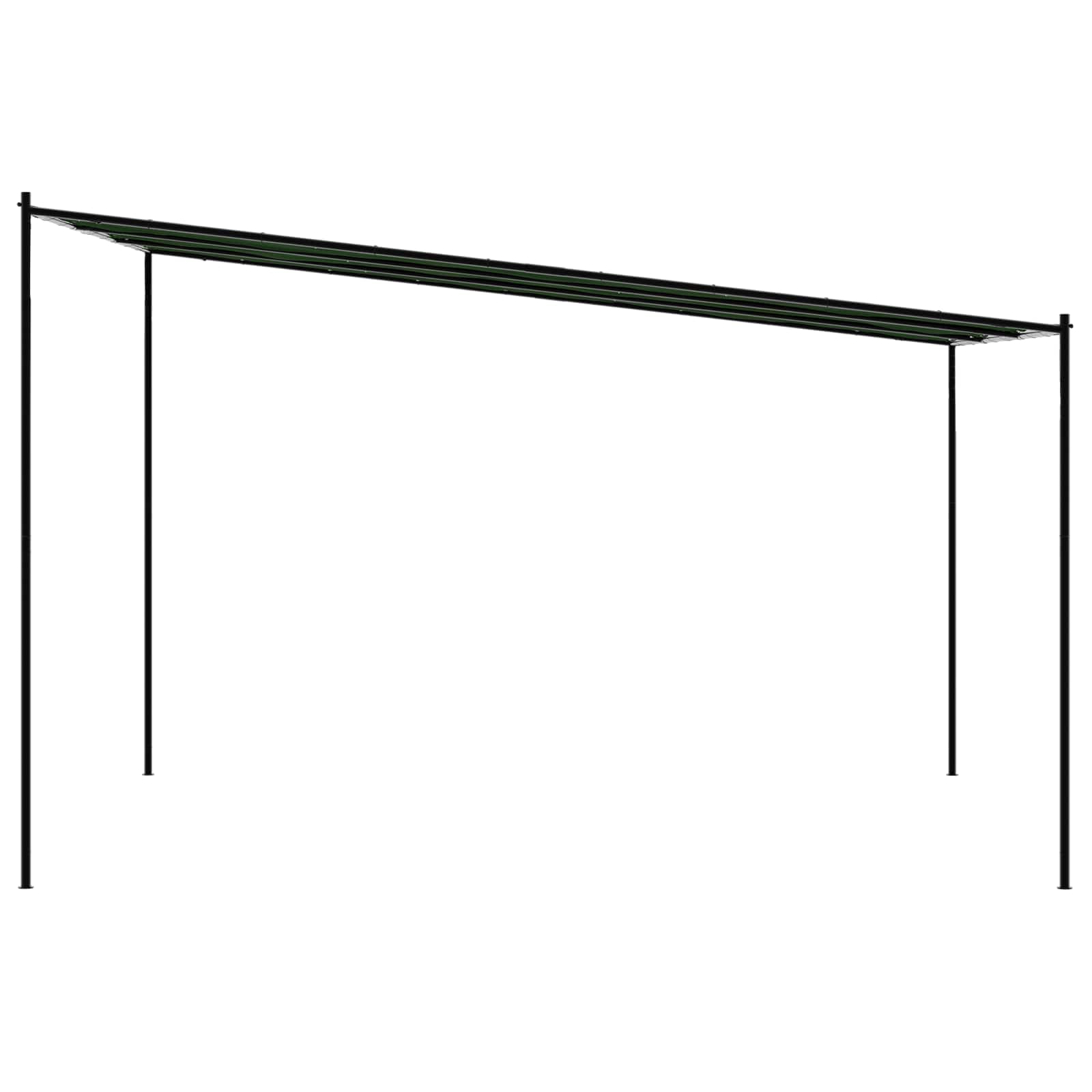 Pavillon 4 X 3,98 X 2,67 M Grün Polyester Und Stahl