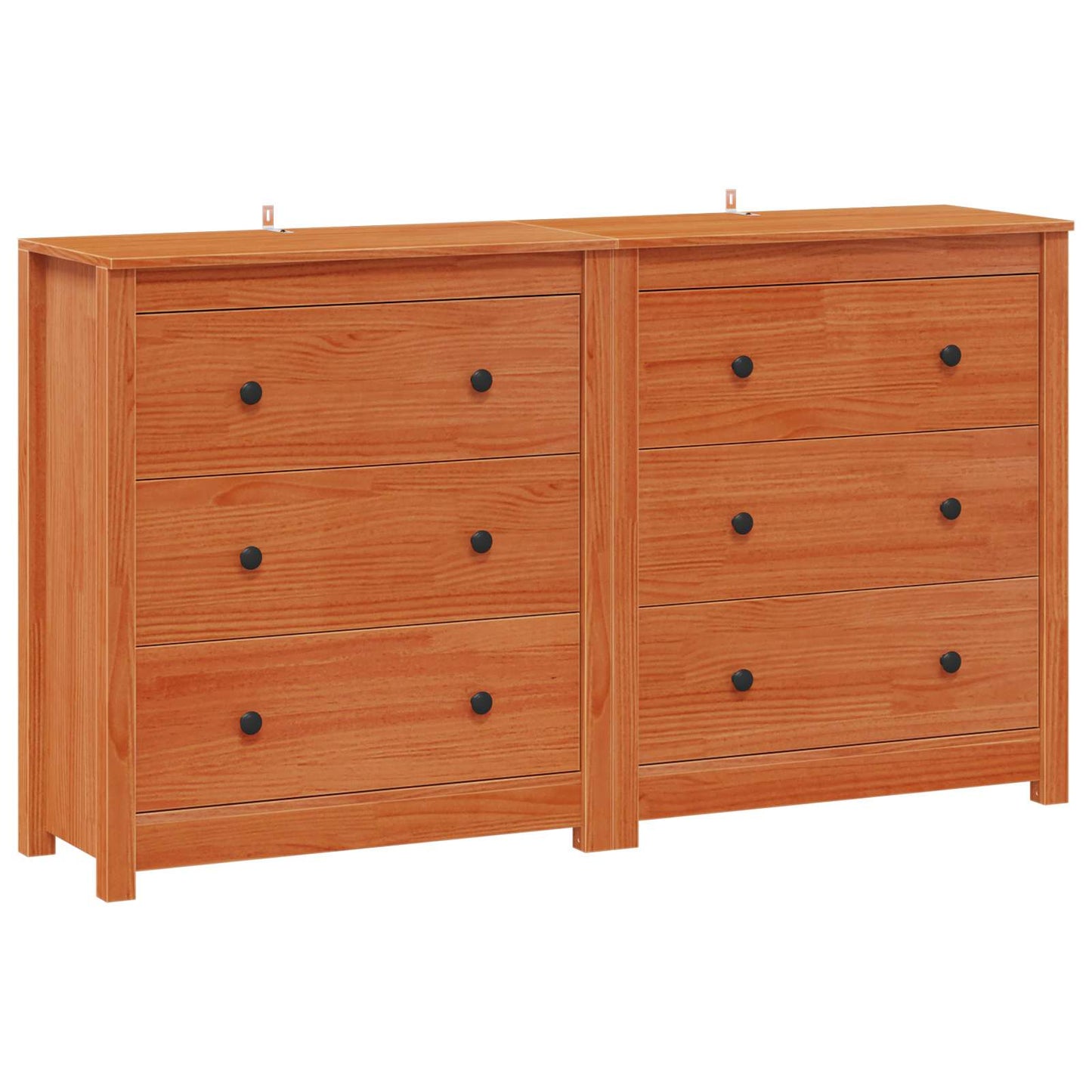 Sideboard Mit Schubladen 2 Pcs Wachsbraun 140 X 35 X 80 Cm