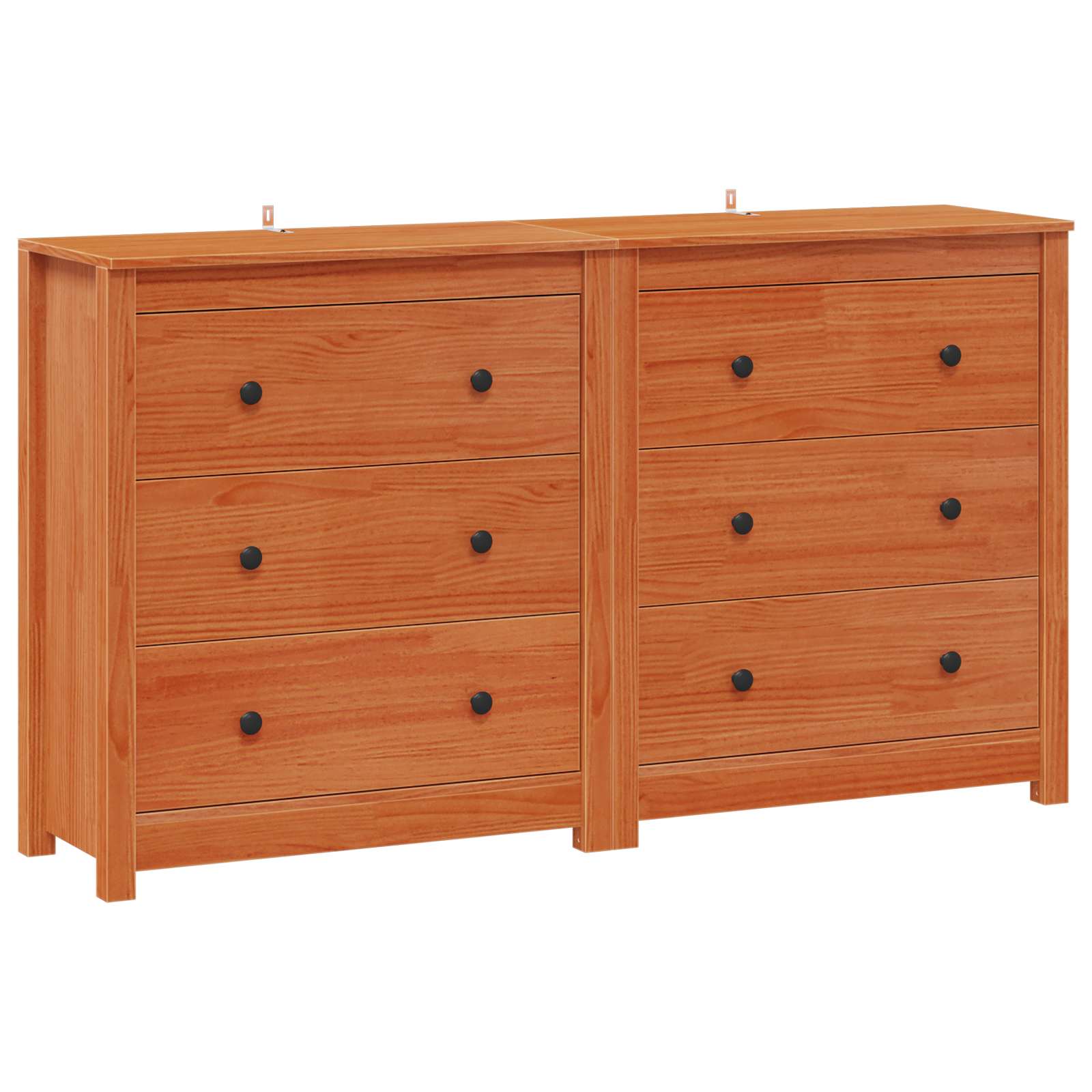 Sideboard Mit Schubladen 2 Pcs Wachsbraun 140 X 35 X 80 Cm