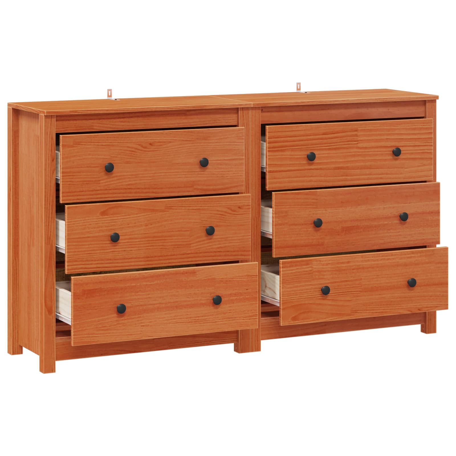 Sideboard Mit Schubladen 2 Pcs Wachsbraun 140 X 35 X 80 Cm