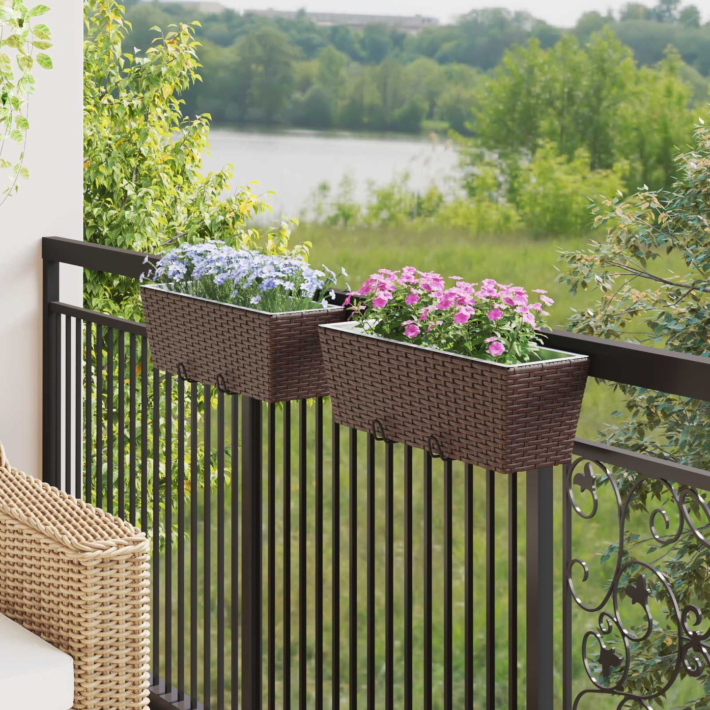 Balkon 2 Pcs 50 X 17 X 17 Cm Metall