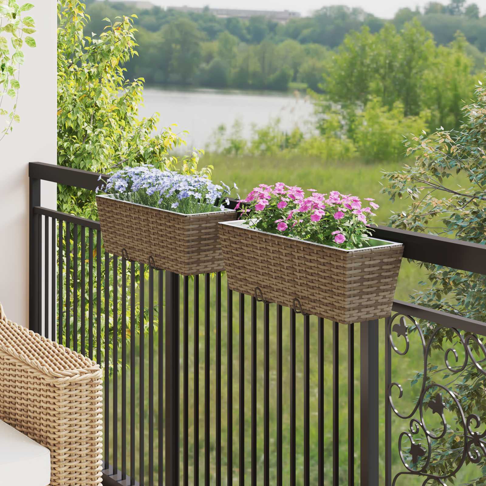 Balkon 2 Pcs 50 X 17 X 17 Cm Metall