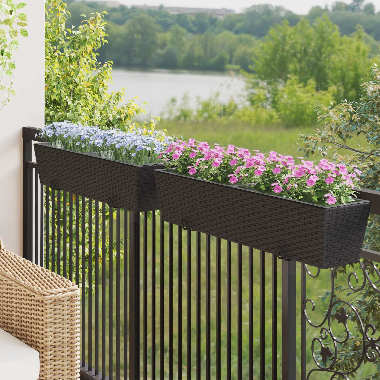 Balkon 2 Pcs 50 X 17 X 17 Cm Metall