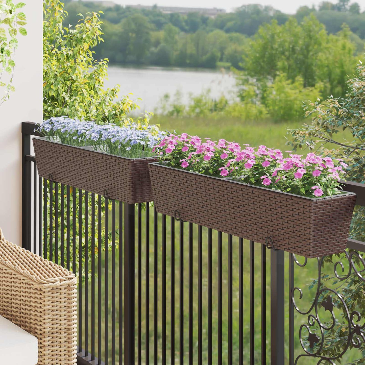 Balkon 2 Pcs 50 X 17 X 17 Cm Metall