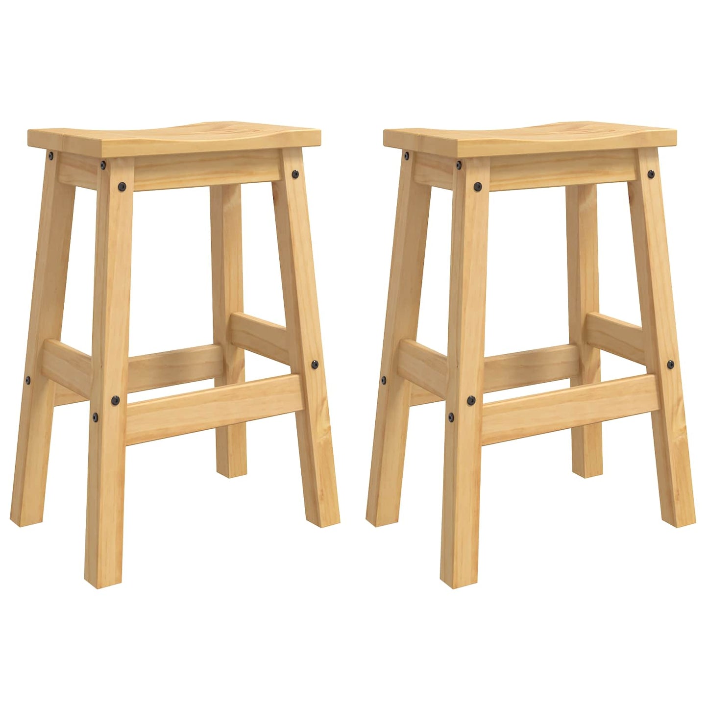 Barhocker 2 Pcs 44 X 30 X 63 Cm Massiv-Kiefer