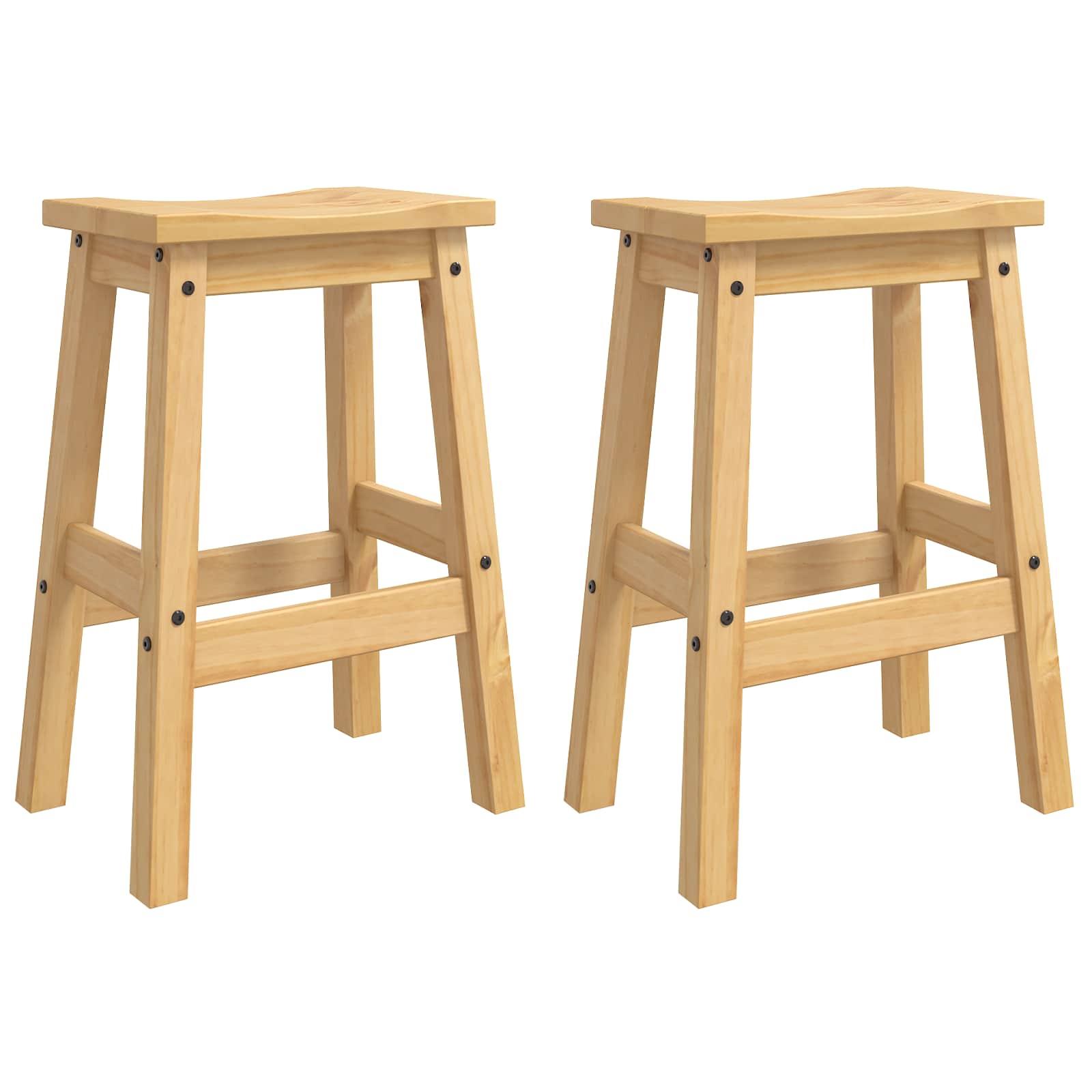 Barhocker 2 Pcs 44 X 30 X 63 Cm Massiv-Kiefer
