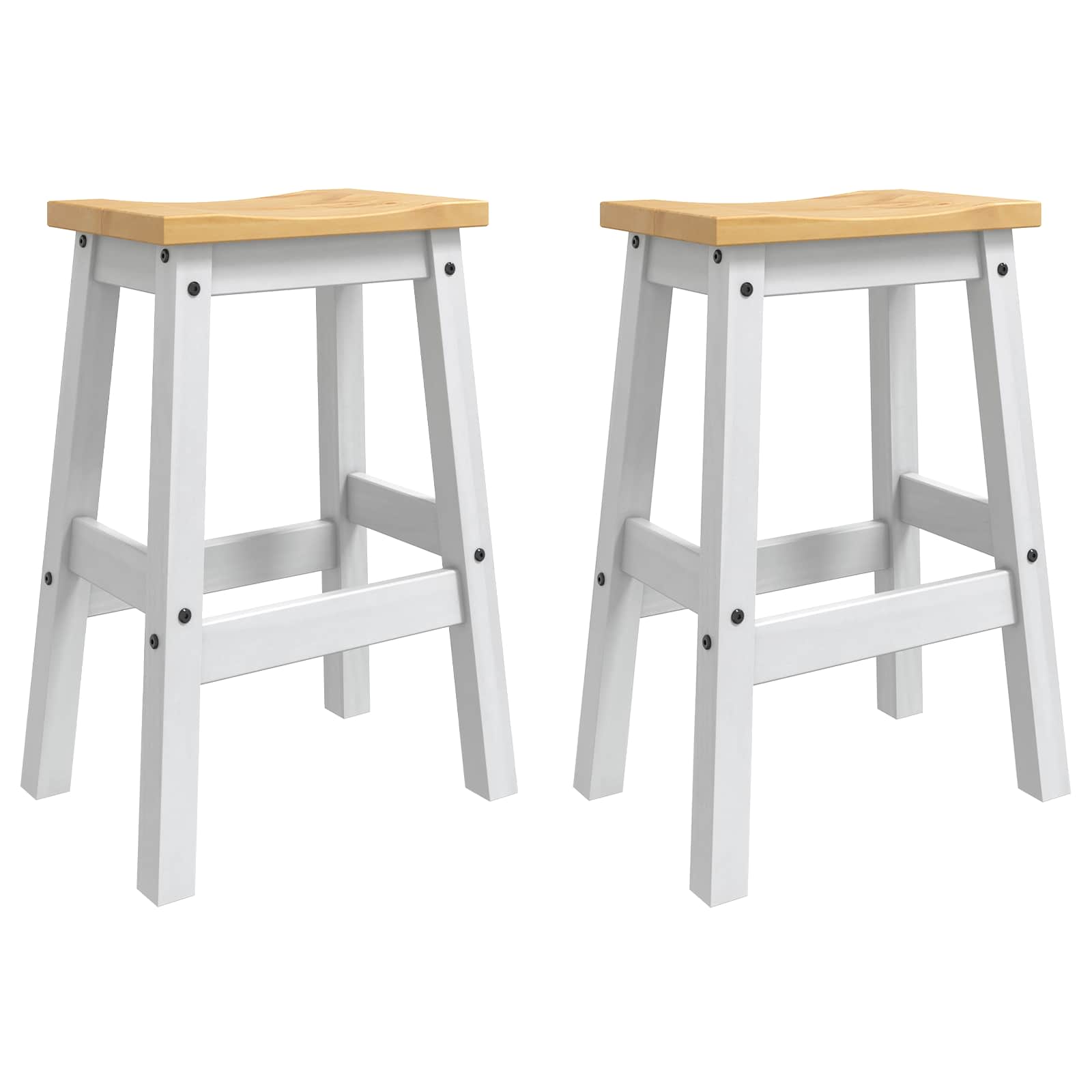 Barhocker 2 Pcs 44 X 30 X 63 Cm Massiv-Kiefer