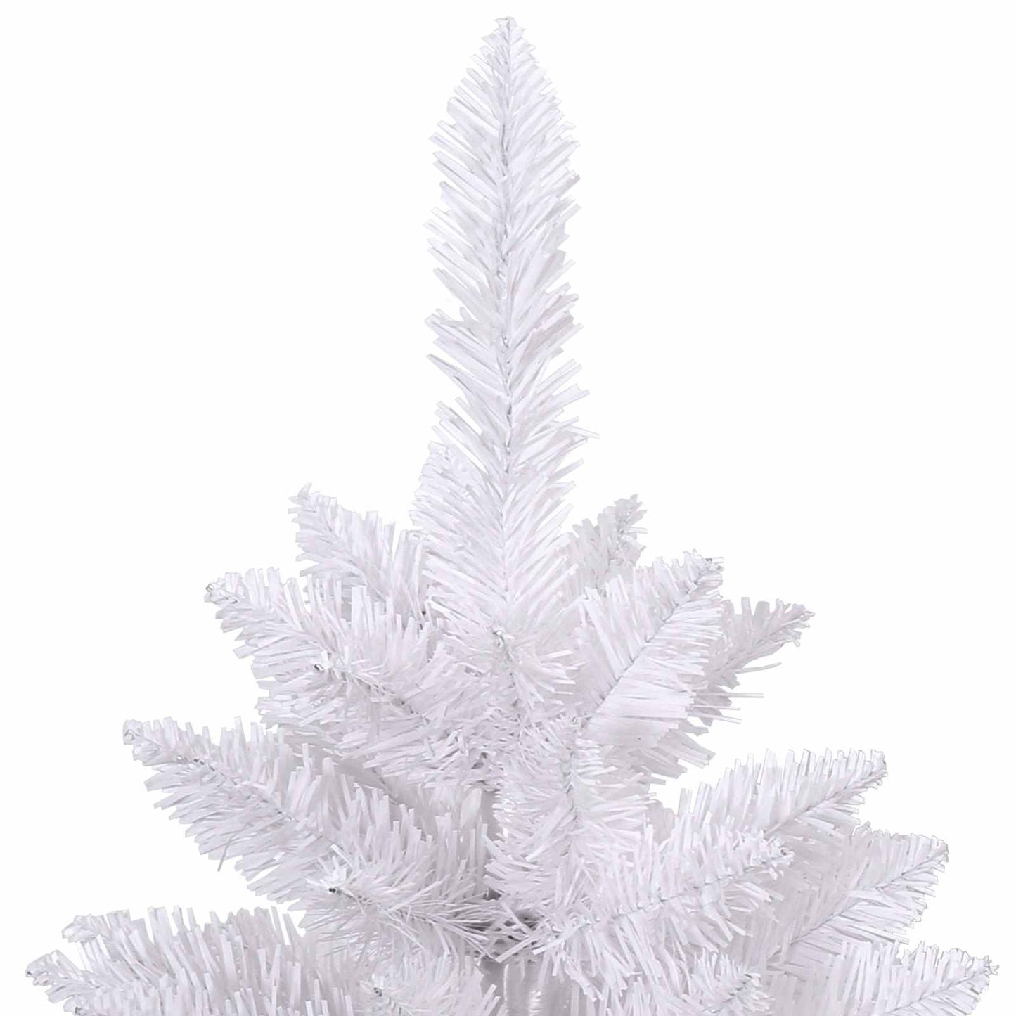 Künstlicher Klappbarer Weihnachtsbaum Weiß Pvc Und Stahl