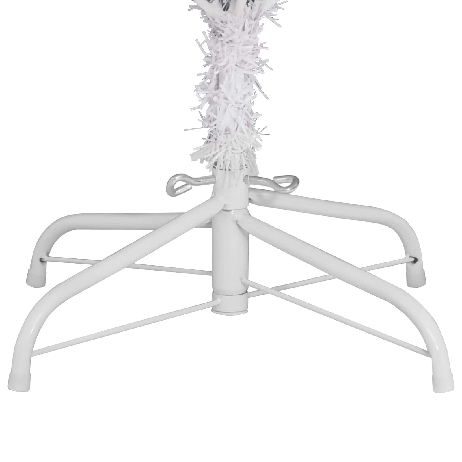 Künstlicher Klappbarer Weihnachtsbaum Weiß Pvc Und Stahl