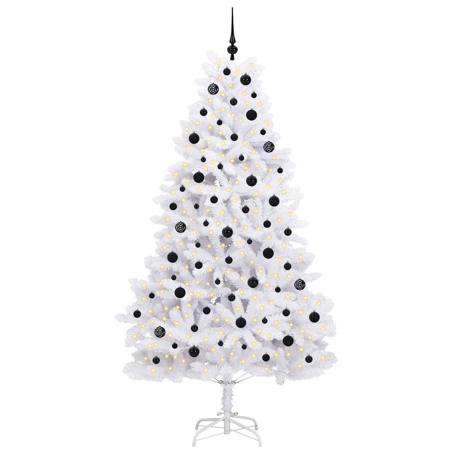 Künstlicher Klappbarer Weihnachtsbaum Weiß Pvc Und Stahl