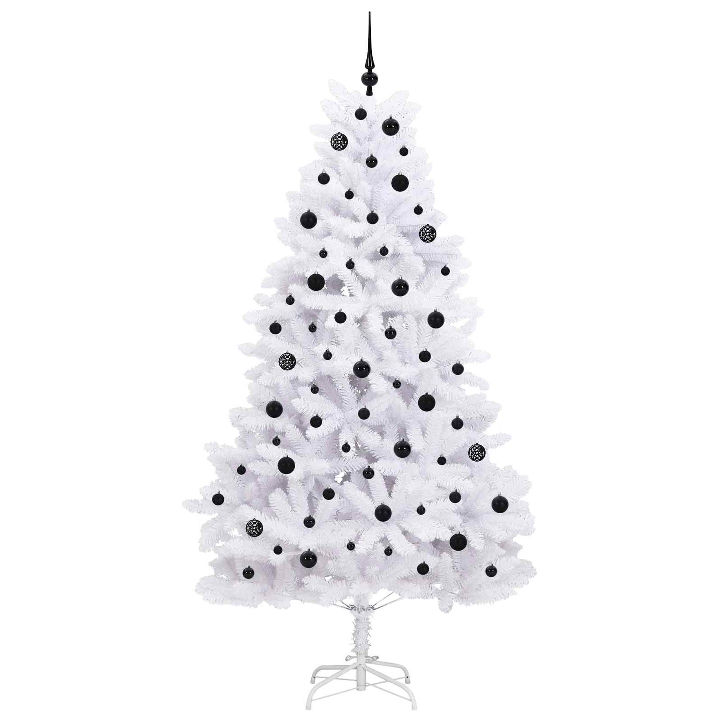 Künstlicher Klappbarer Weihnachtsbaum Weiß Pvc Und Stahl