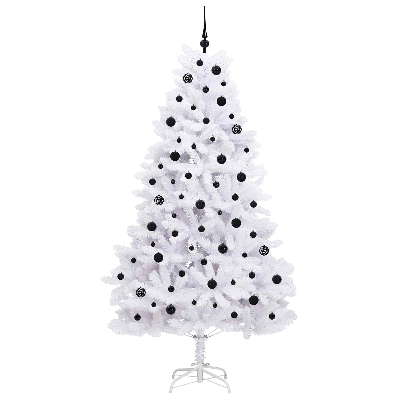 Künstlicher Klappbarer Weihnachtsbaum Weiß Pvc Und Stahl