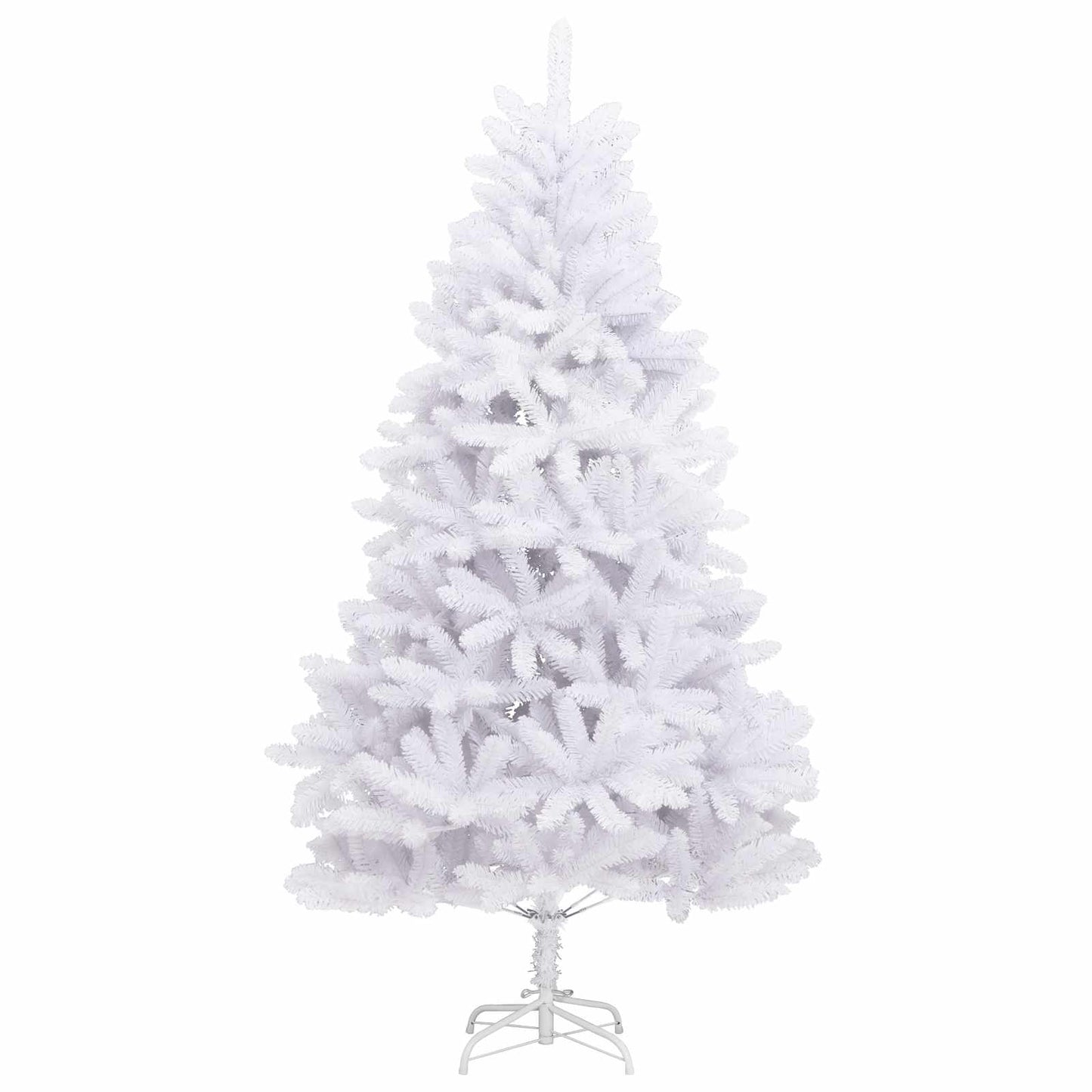 Künstlicher Klappbarer Weihnachtsbaum Weiß Pvc Und Stahl