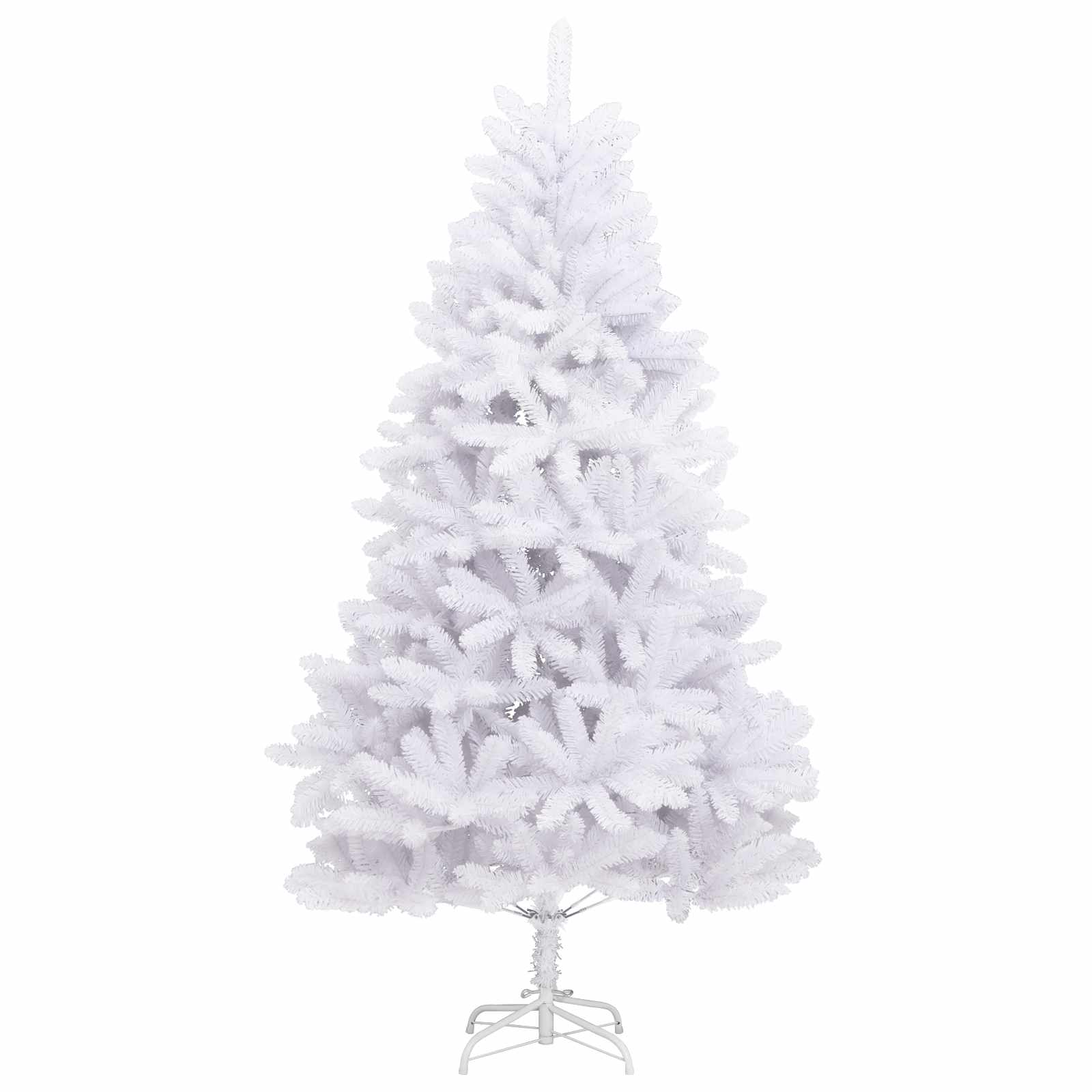 Künstlicher Klappbarer Weihnachtsbaum Weiß Pvc Und Stahl