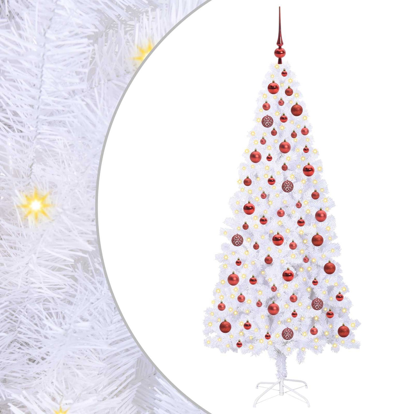 Künstlicher Weihnachtsbaum Weiß 180 Cm Pvc Und Stahl