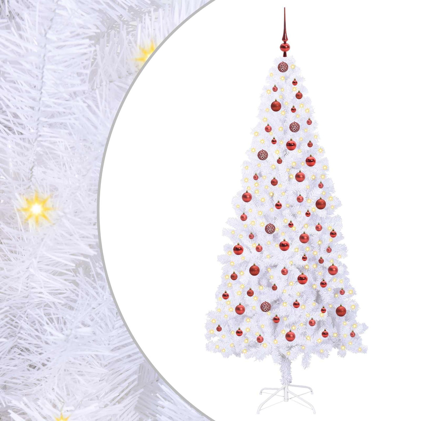 Künstlicher Weihnachtsbaum Weiß Pvc Und Stahl