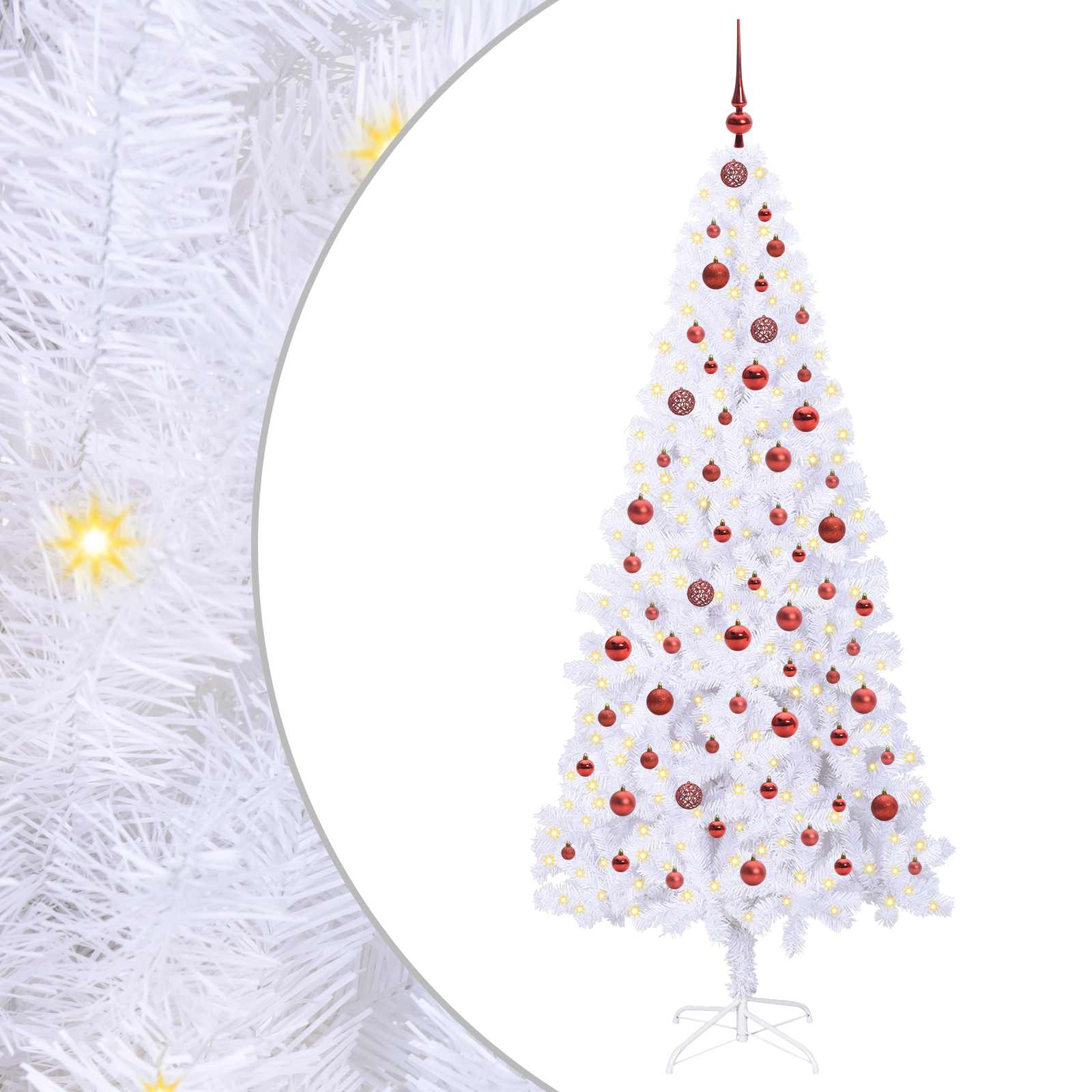 Künstlicher Weihnachtsbaum Weiß Pvc Und Stahl