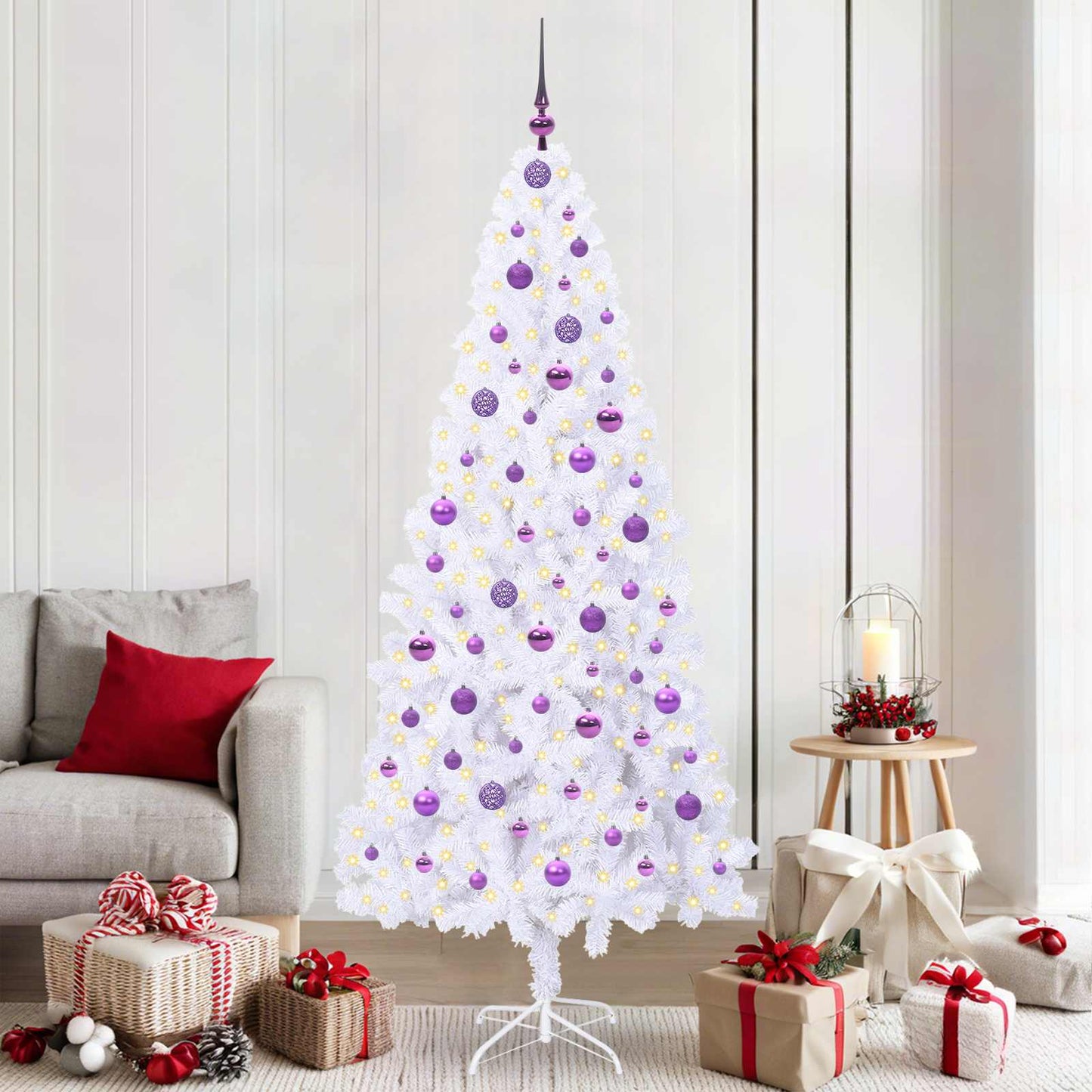 Künstlicher Weihnachtsbaum Weiß Pvc Und Stahl