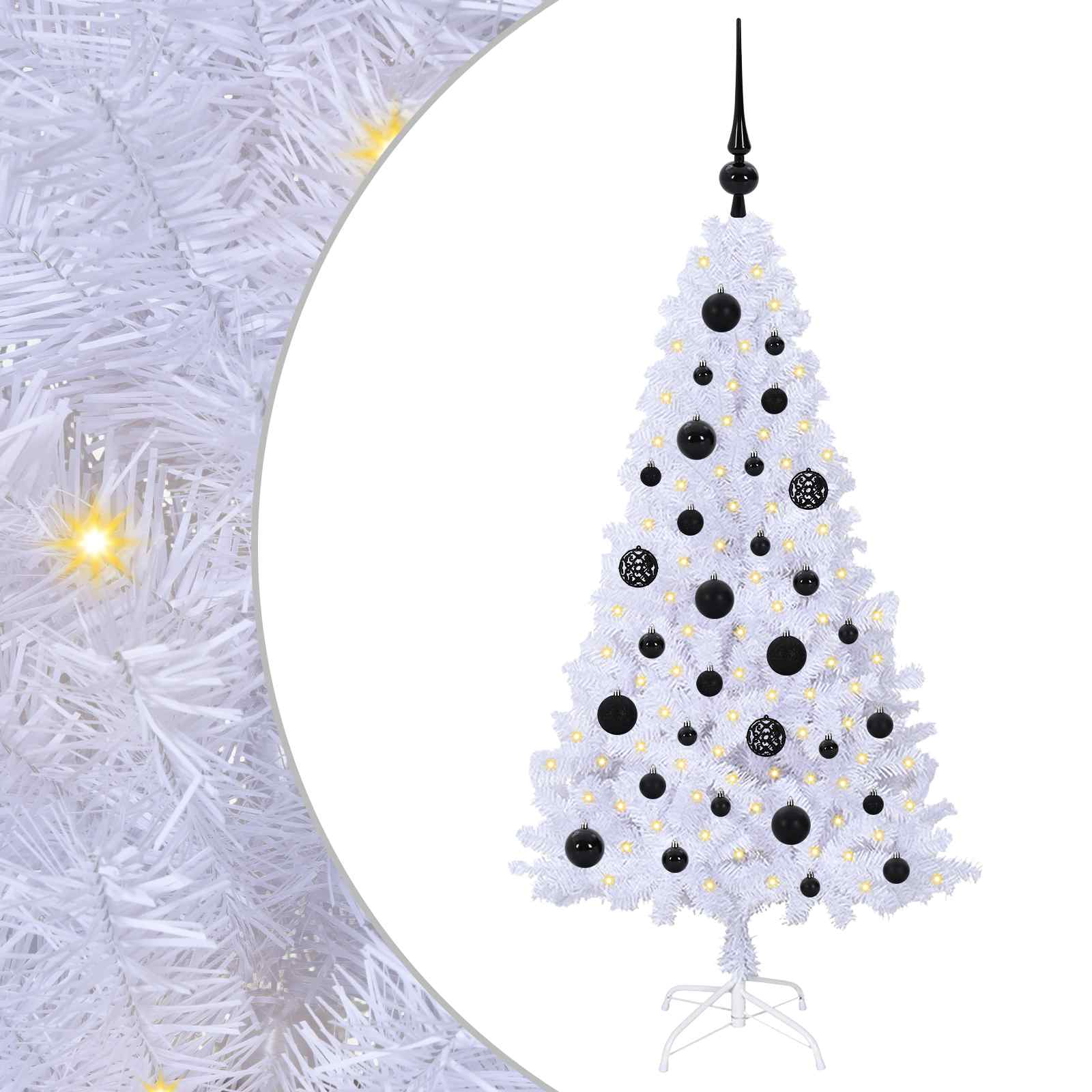 Künstlicher Weihnachtsbaum Weiß Pvc Und Stahl