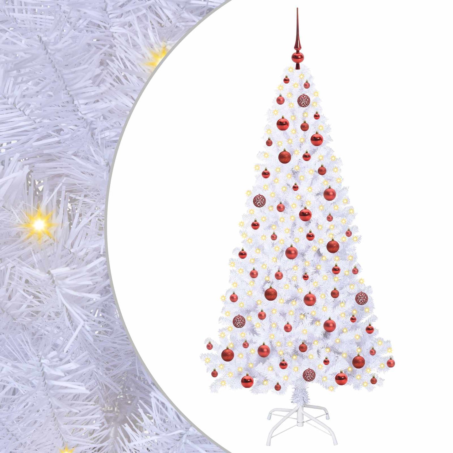 Künstlicher Weihnachtsbaum Weiß Pvc Und Stahl
