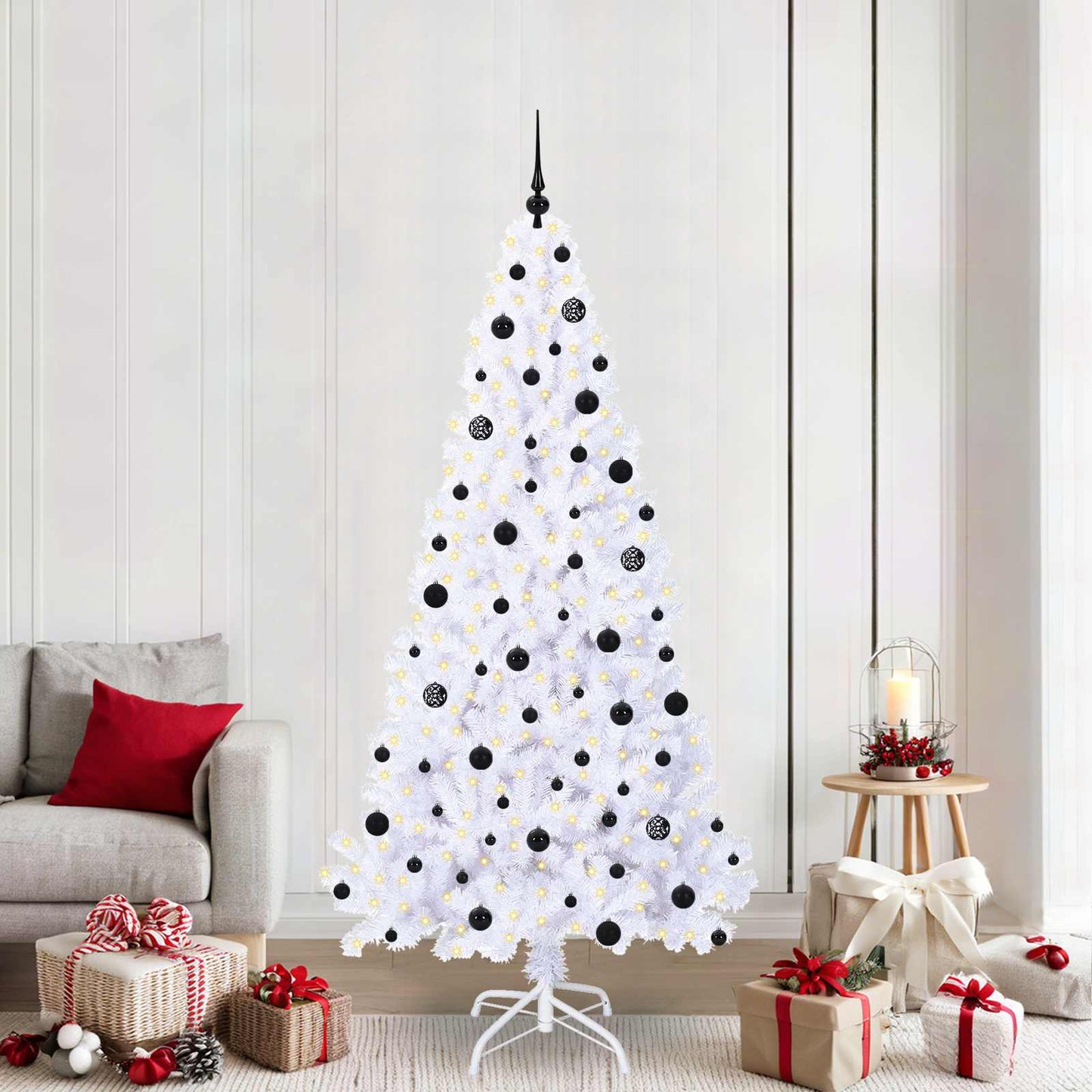 Künstlicher Weihnachtsbaum Weiß Pvc Und Stahl