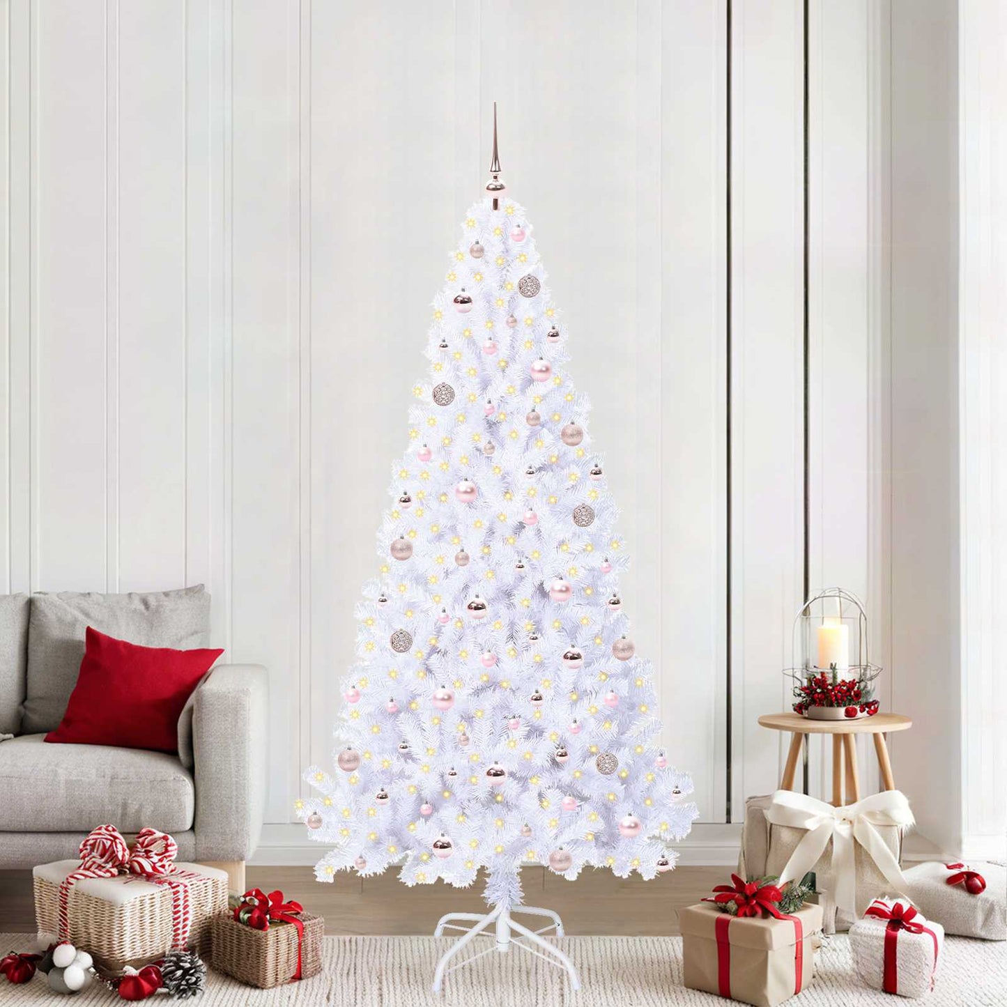 Künstlicher Weihnachtsbaum Weiß Pvc Und Stahl