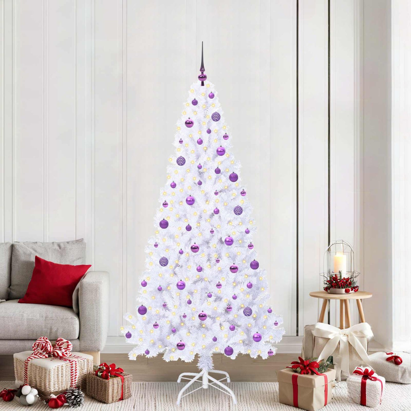 Künstlicher Weihnachtsbaum Weiß Pvc Und Stahl