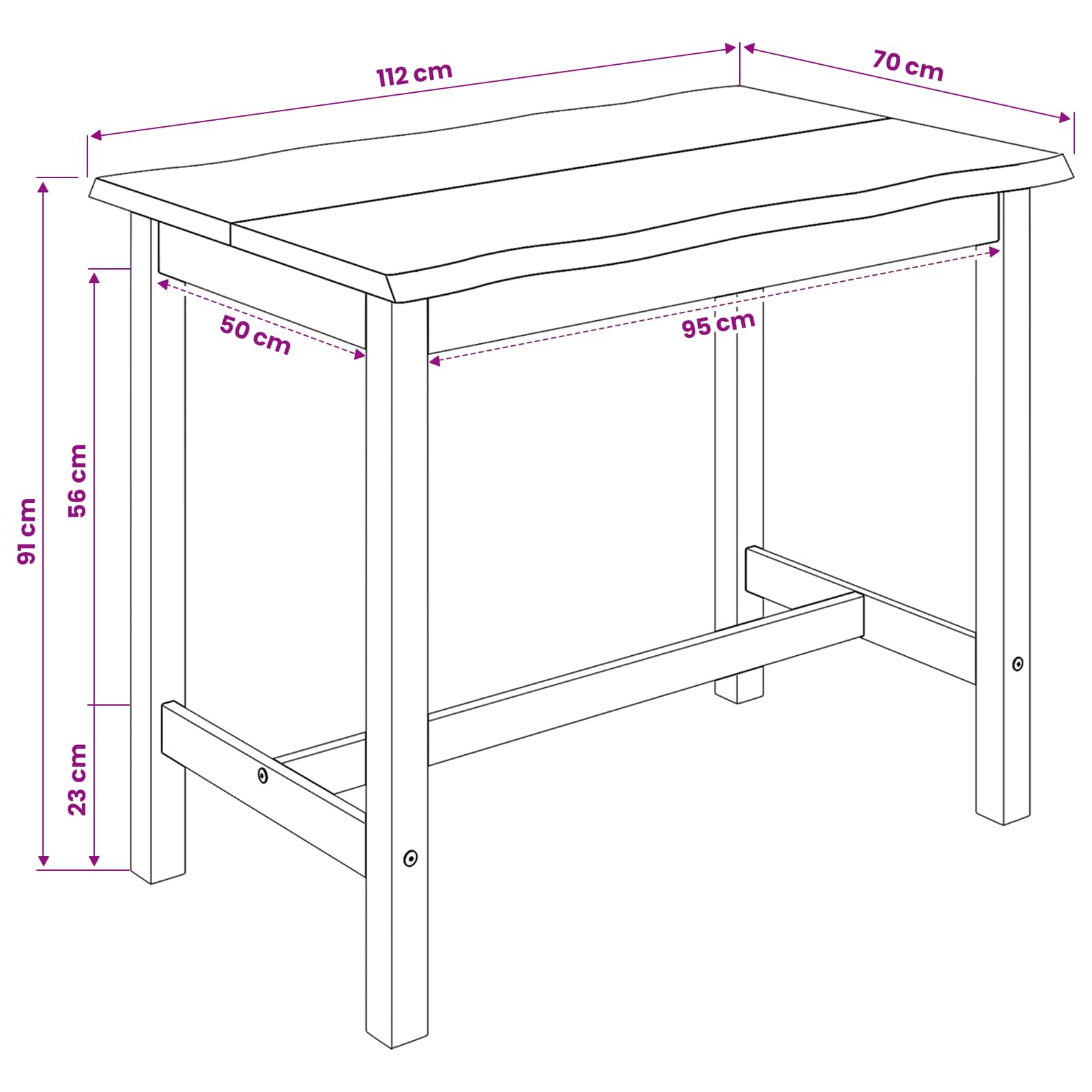 Hohe Bar-Tisch Ekai 112 X 70 X 91 Cm