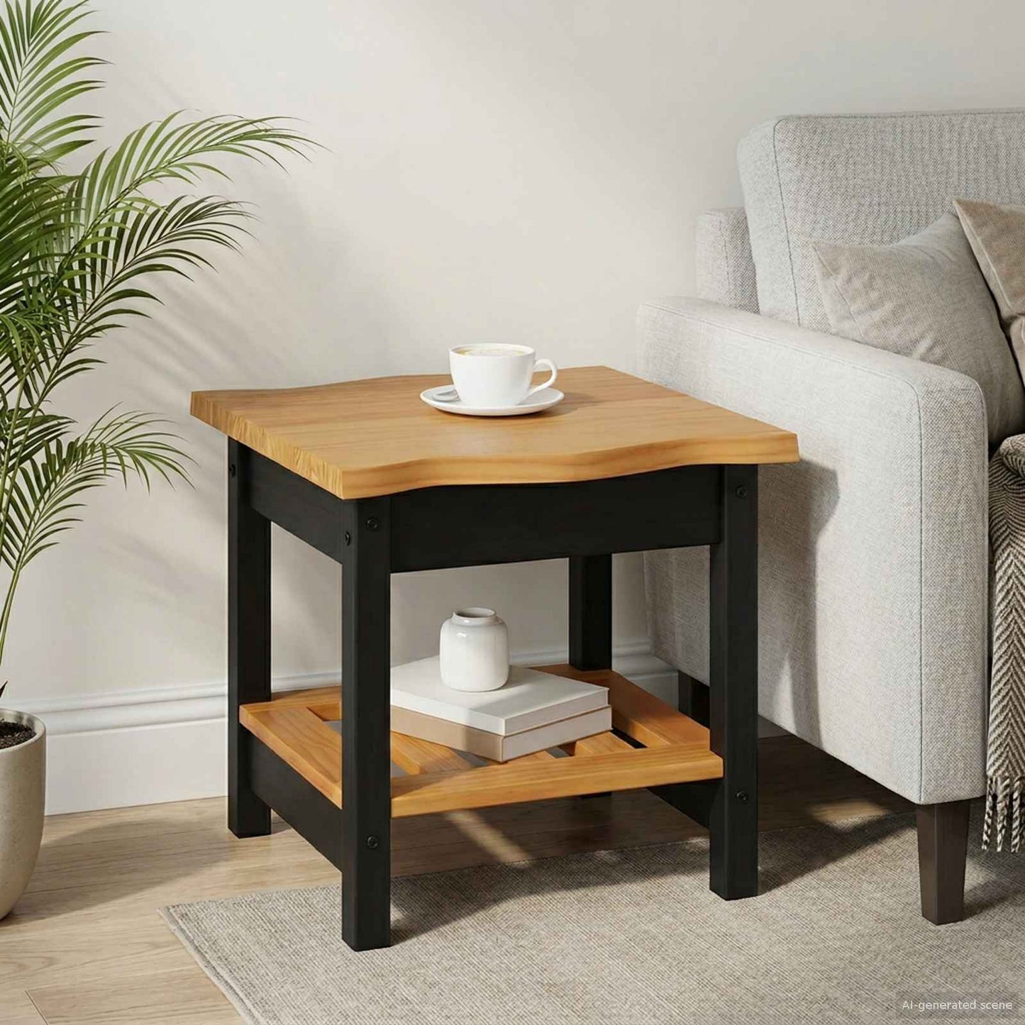 Beistelltisch Mit Regal Ekai 50 X 50 X 45,5 Cm