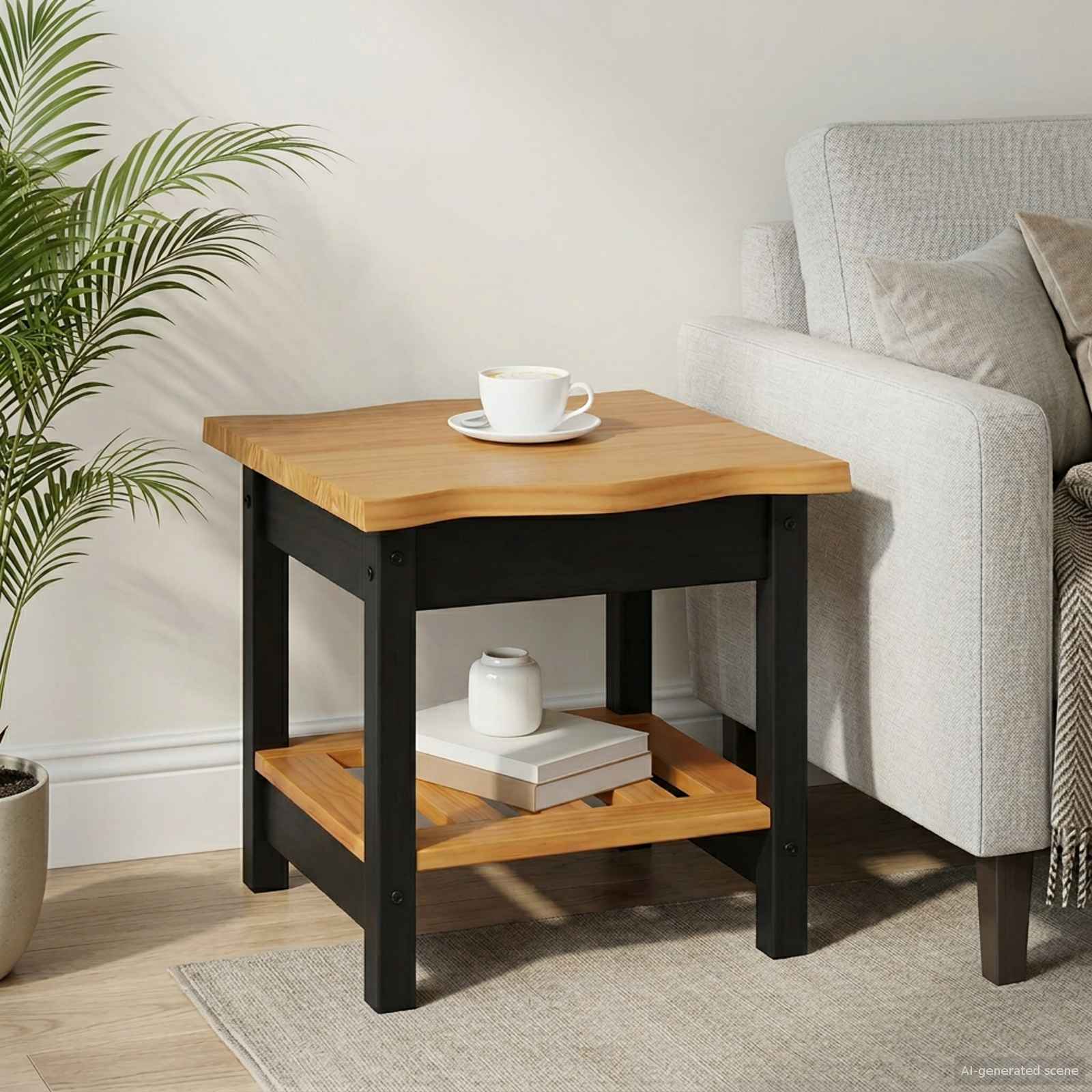 Beistelltisch Mit Regal Ekai 50 X 50 X 45,5 Cm