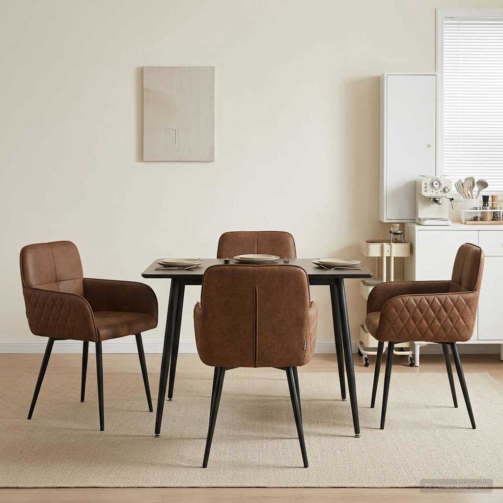 Esszimmerstühle 4 Pcs Kunstwildleder 59 X 56,5 X 85 Cm
