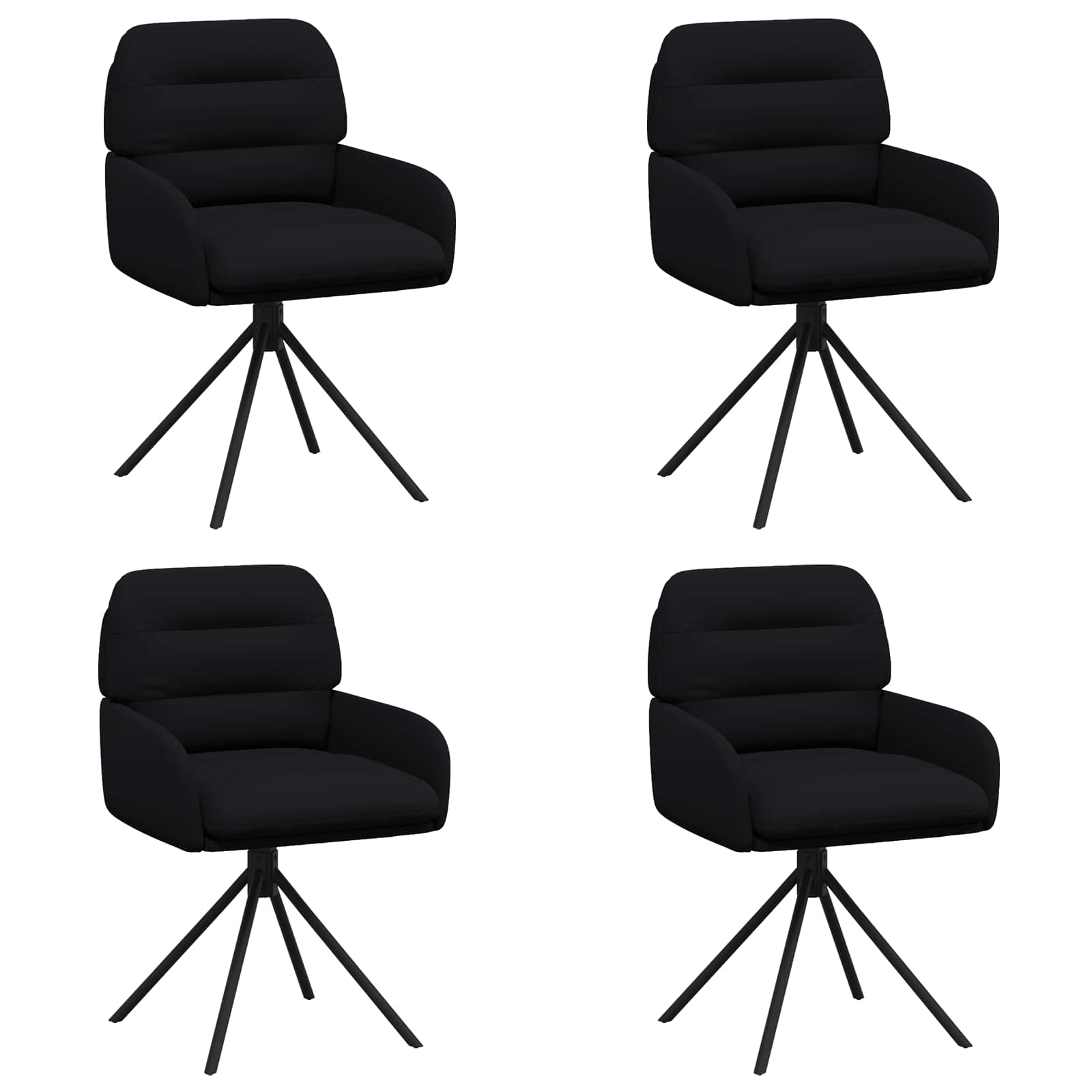 Drehstuhl Esszimmer 4 Pcs Kunstleder 59 X 59,5 X 90 Cm