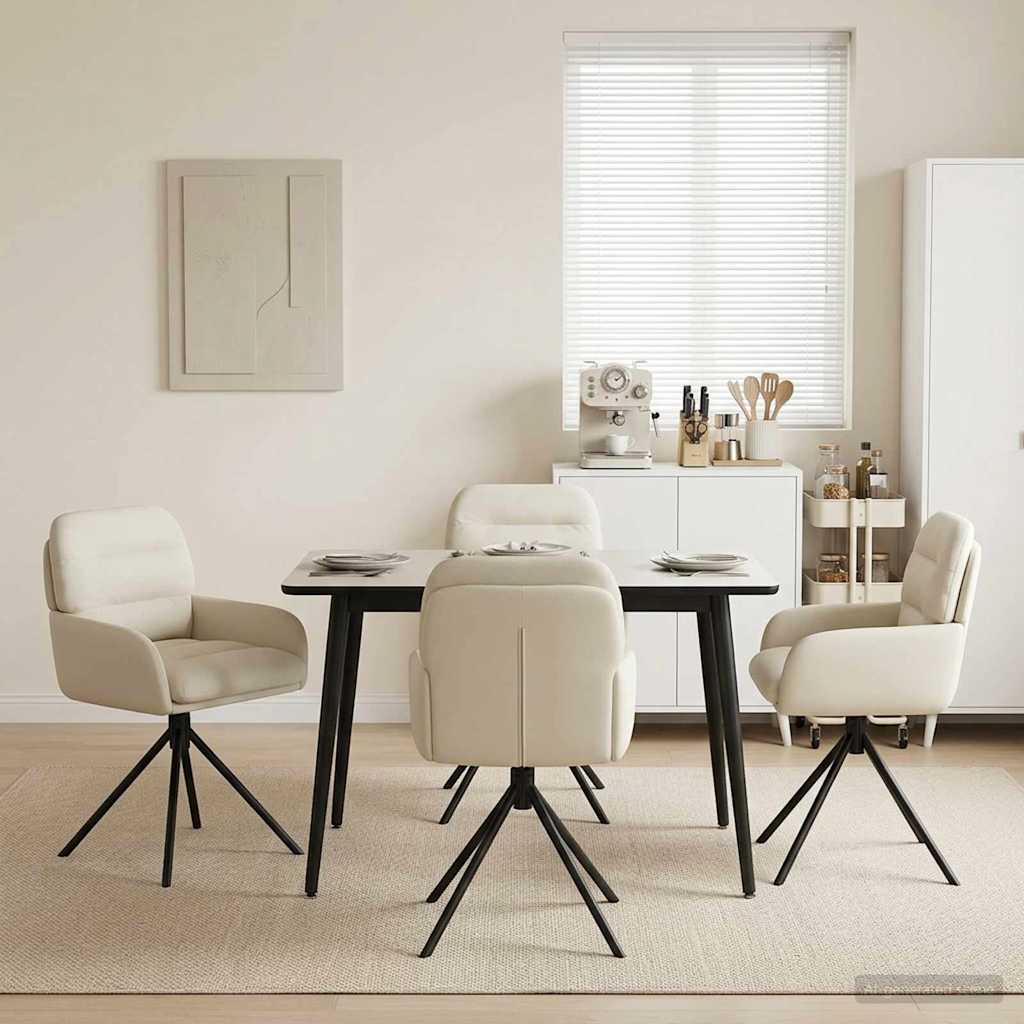 Drehstuhl Esszimmer 4 Pcs Kunstleder 59 X 59,5 X 90 Cm